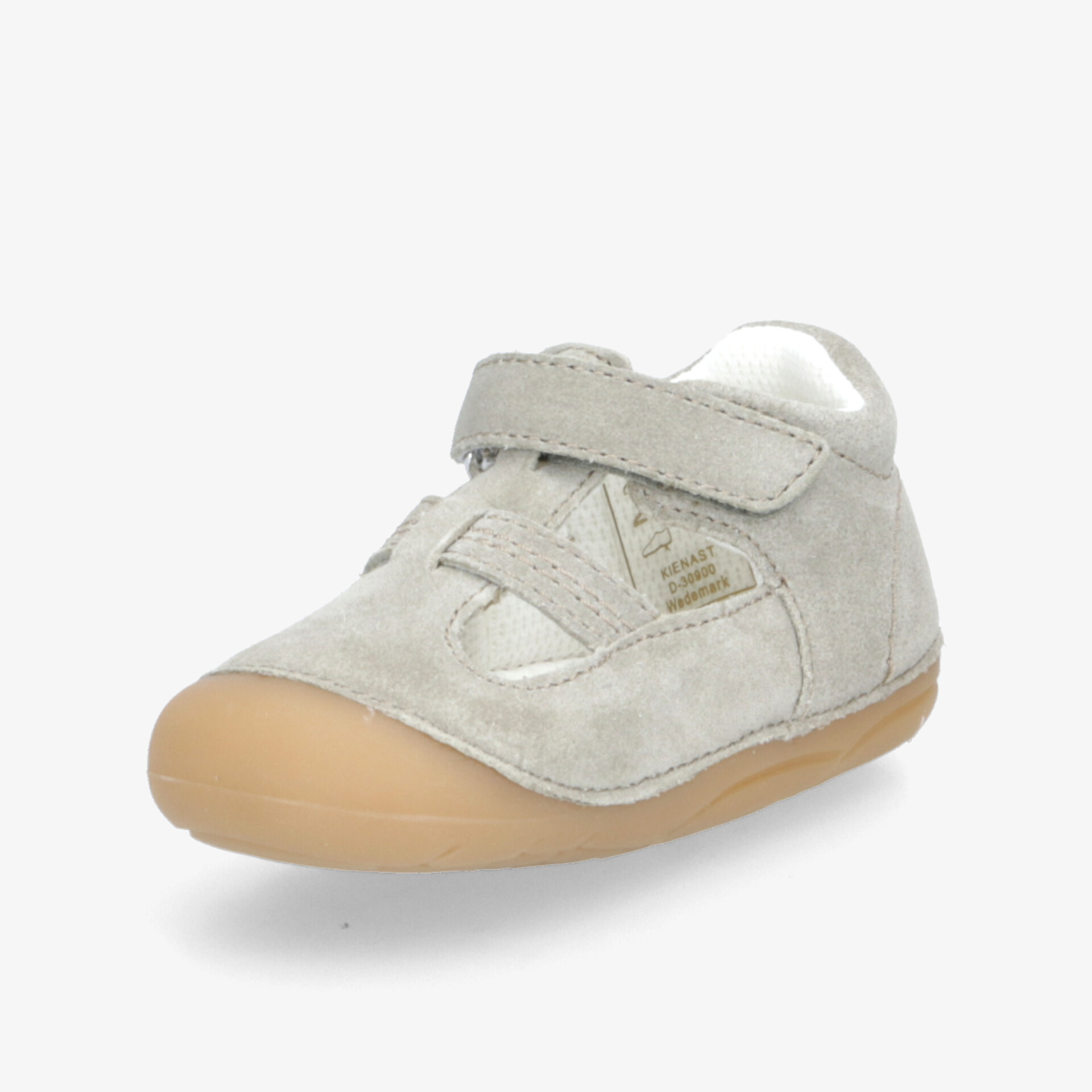 Bequemer leichter Kinder-Sneaker in Beige mit rutschfester Gummisohle und verstellbarem Klettverschluss
