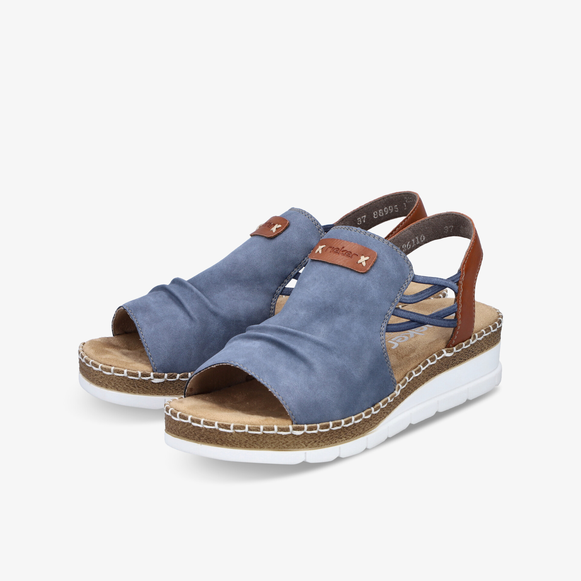Komfortable blaue Sandalen mit weicher Oberfläche, gepolsterter Sohle und verstellbarem Riemen in modischem Design