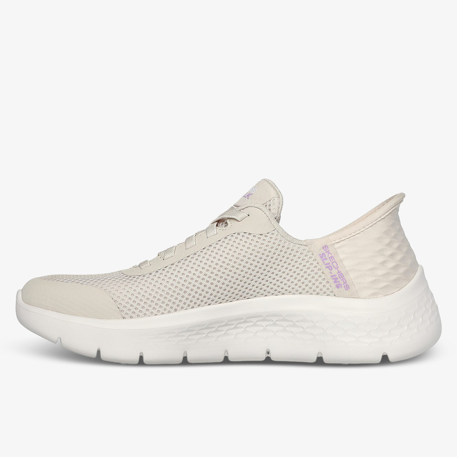 Moderner beiger Sneaker mit atmungsaktivem Mesh und leichtem Komfort für täglichen Gebrauch.