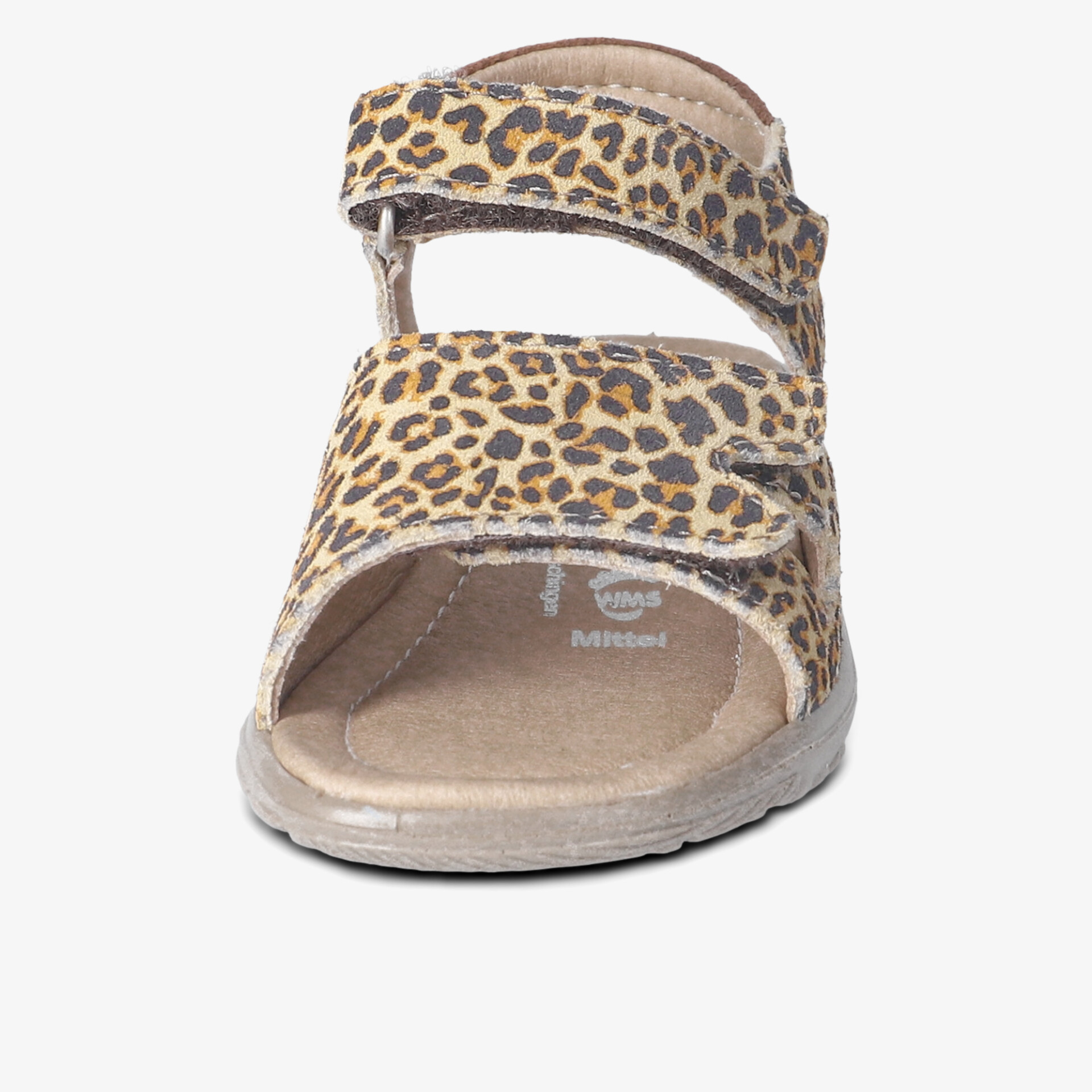 Frontansicht bequeme Sandale mit verstellbaren Klettverschlüssen und weicher Innensohle für angenehmen Tragekomfort