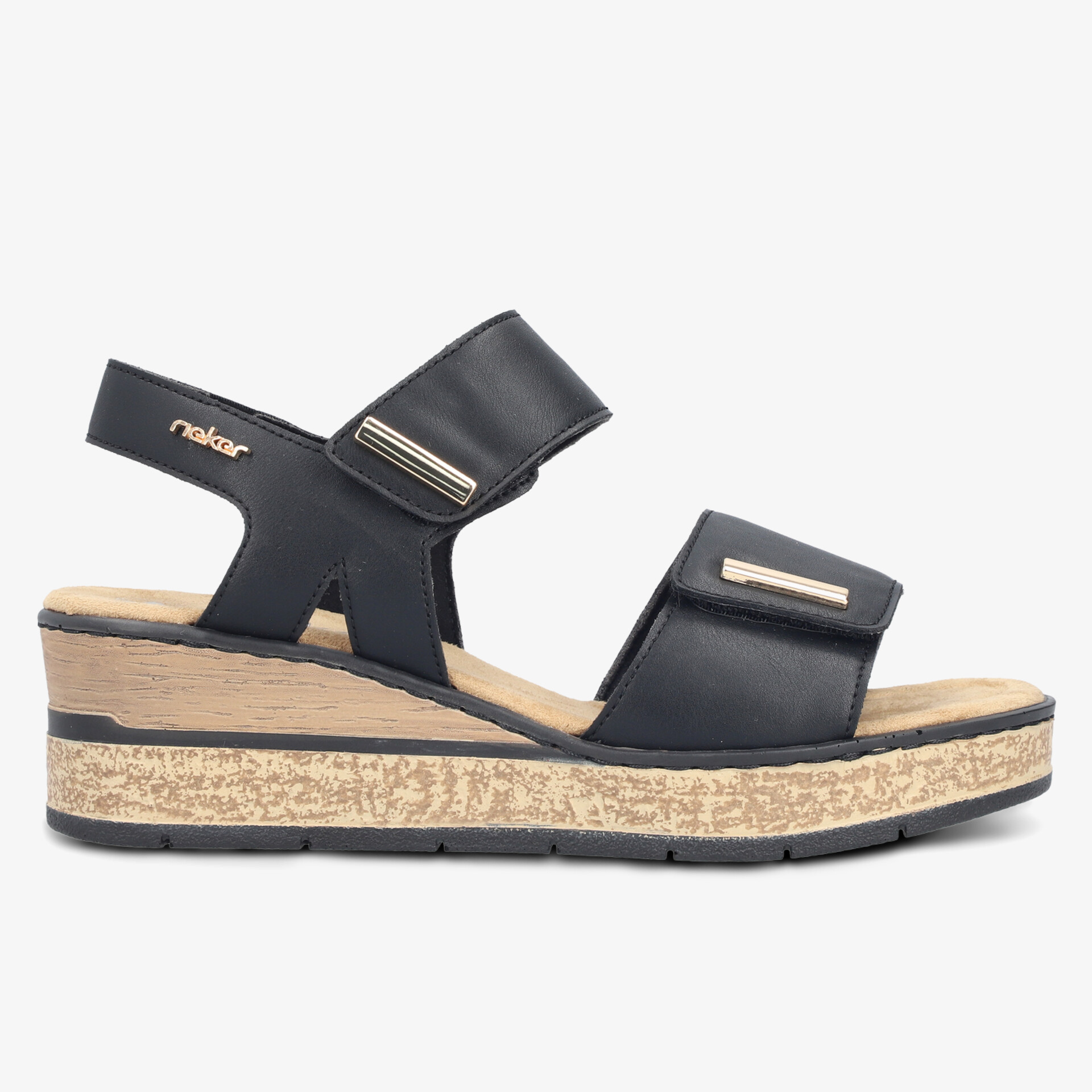 Bequeme Sandale mit gepolsterter Fußsohle und verstellbaren Klettverschlüssen für optimalen Halt