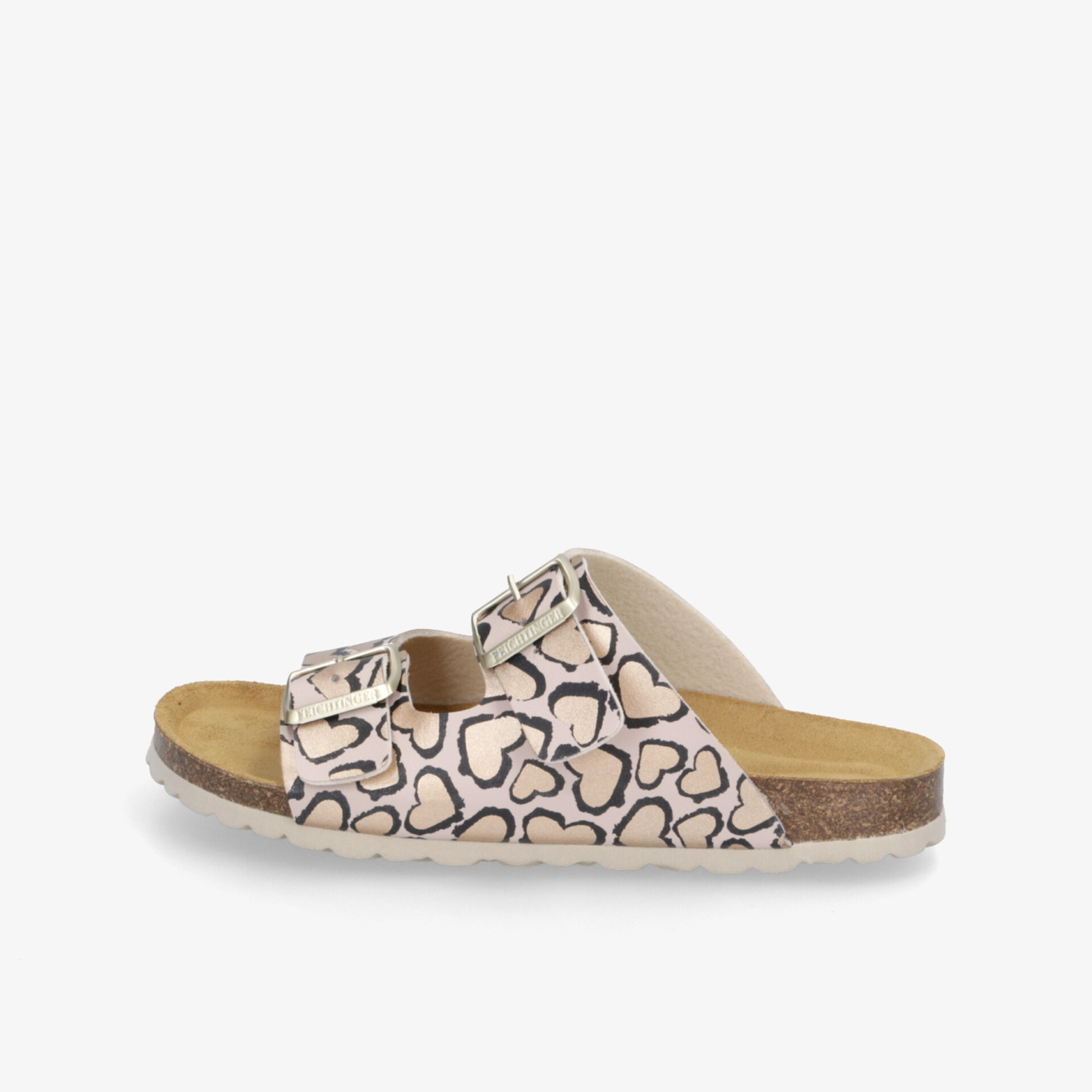 Bequeme Sandale mit verstellbaren Riemen und modischem Herzmuster, weiche und leichte Sohle