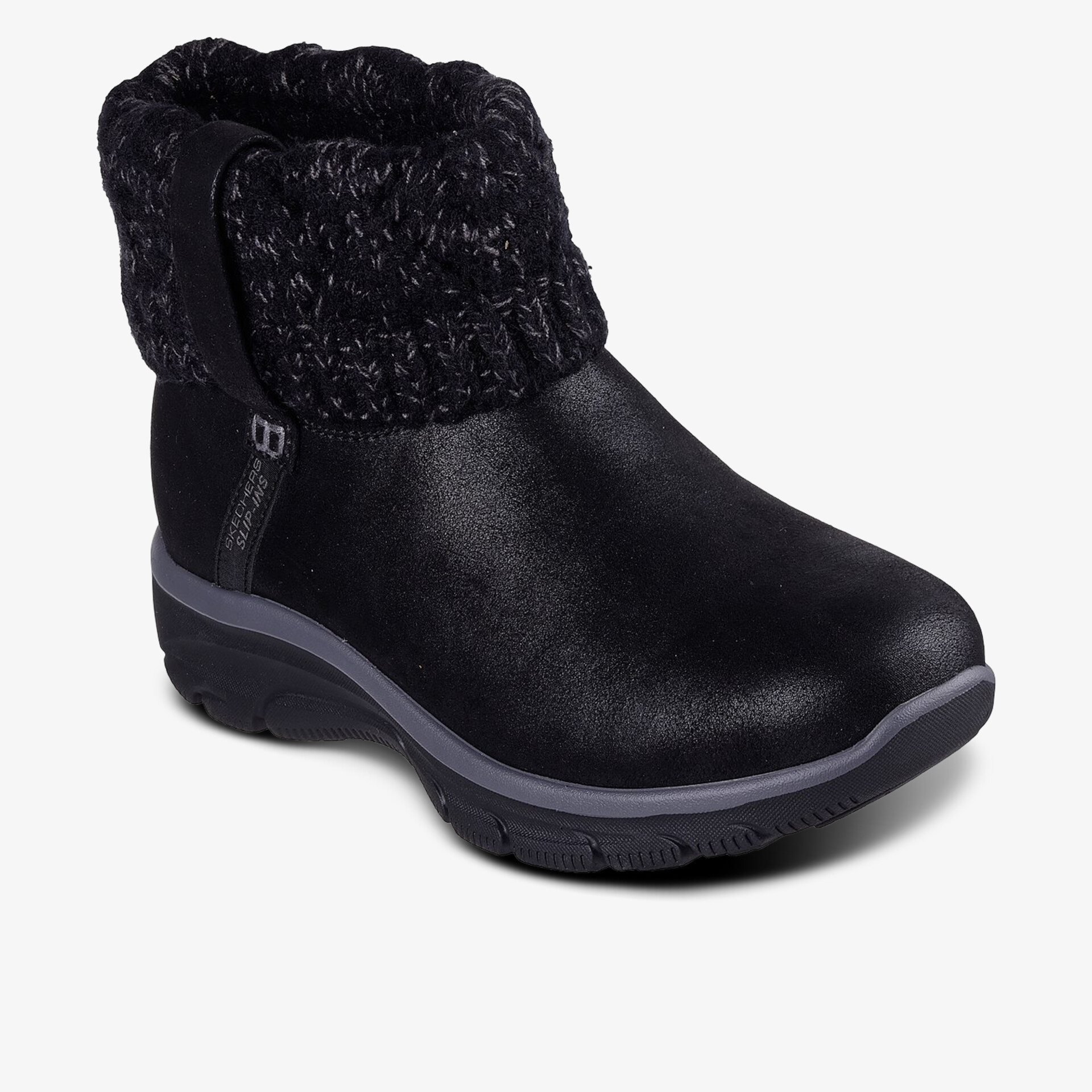 Schwarzer Winterstiefel mit warmem Futter, wasserdicht, rutschfeste Sohle und bequemem Tragekomfort