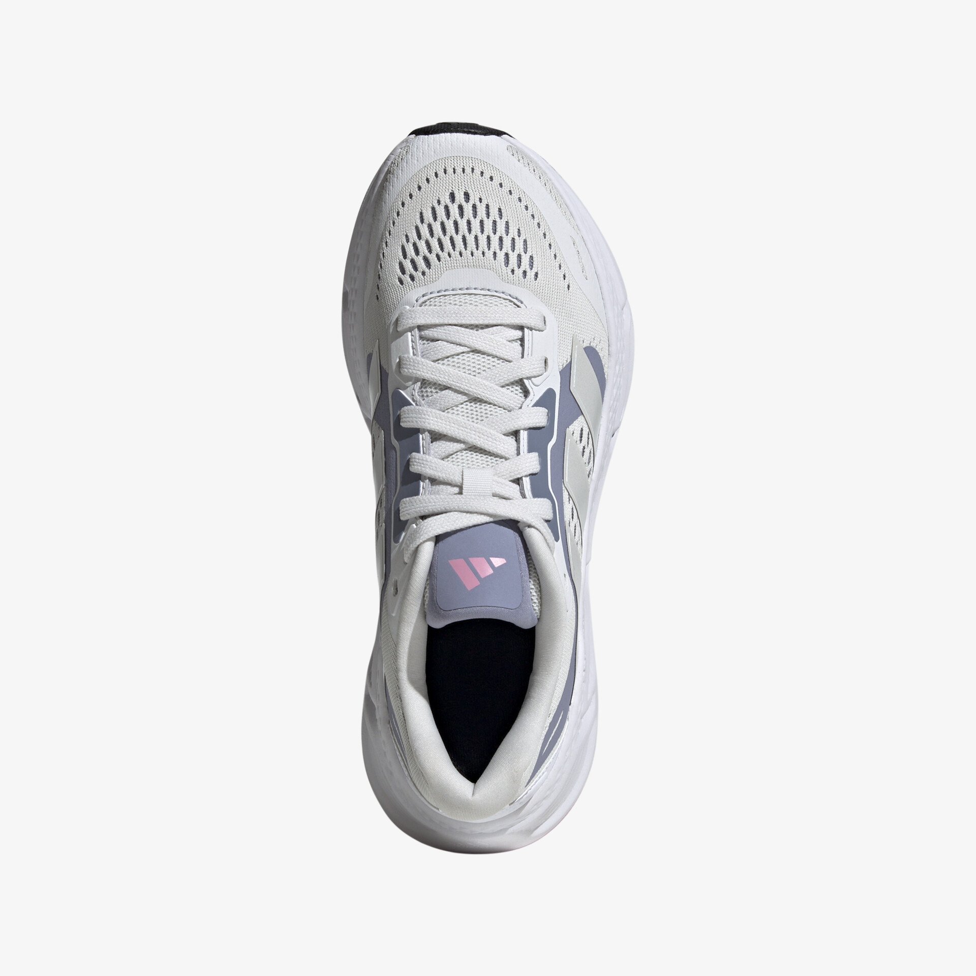 Leichter weißer Laufschuh mit atmungsaktivem Netzstoff und stabilisierenden Eigenschaften