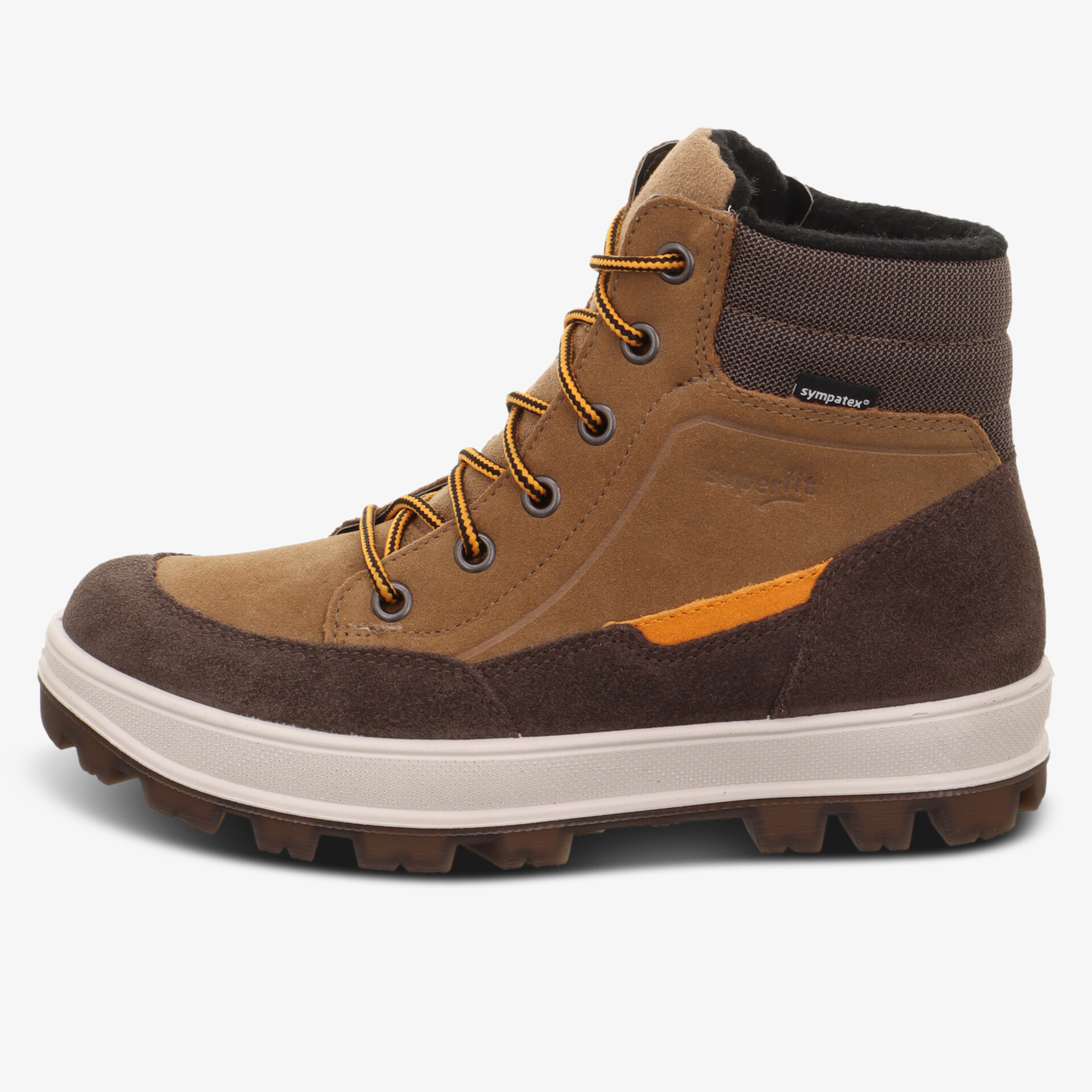 Wanderschuh mit robustem Profil, wasserabweisendem Material und gepolstertem Schaft für hohen Tragekomfort