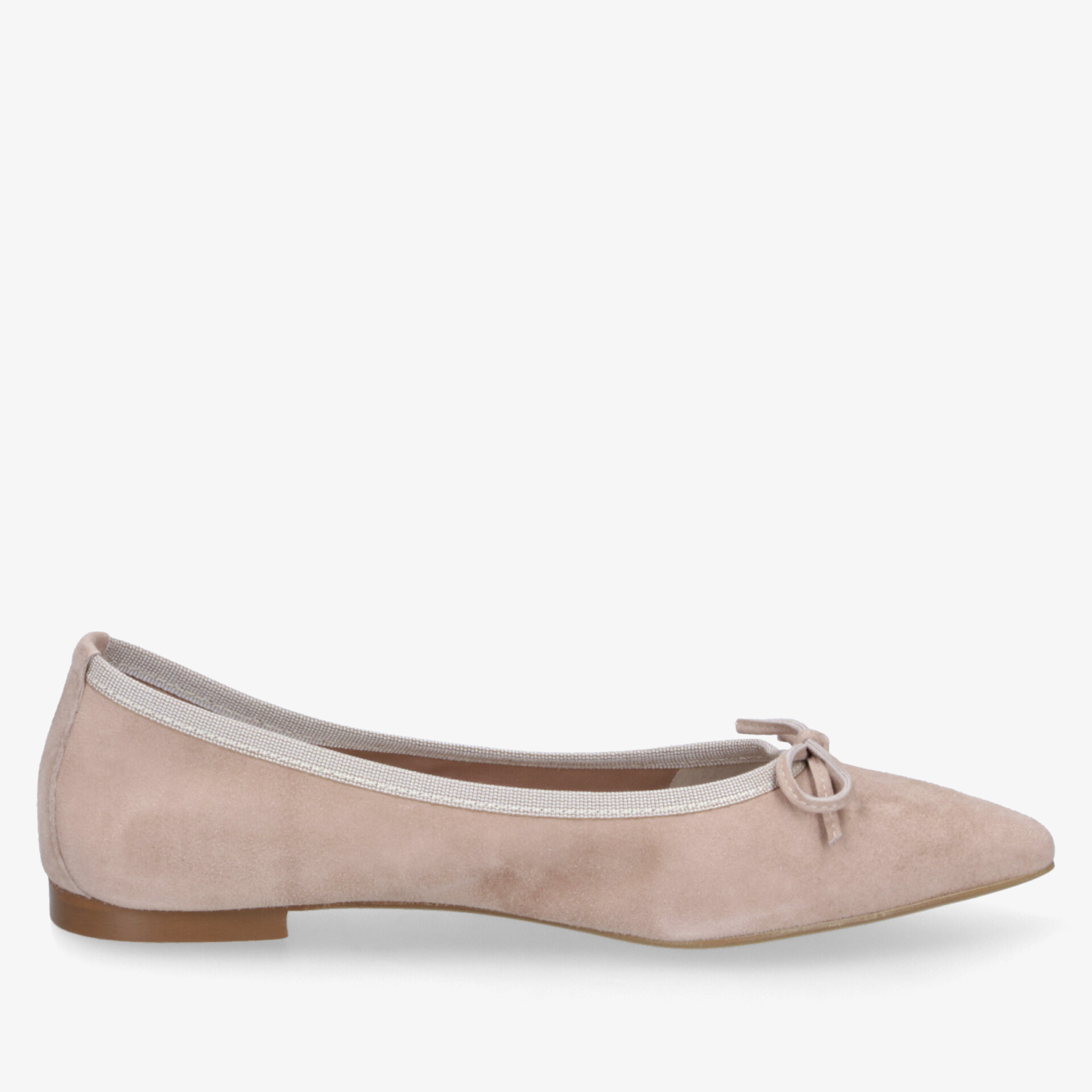 Eleganter pudelrosa Ballerina mit Spitze und Schleife, flaches bequemes Design für vielseitigen Tragekomfort