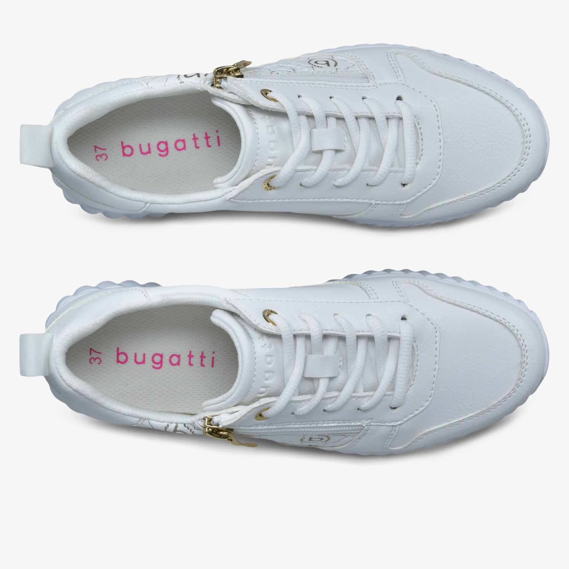 Modischer weißer Sneaker mit Schnürung und bequemer Passform in Lederoptik.