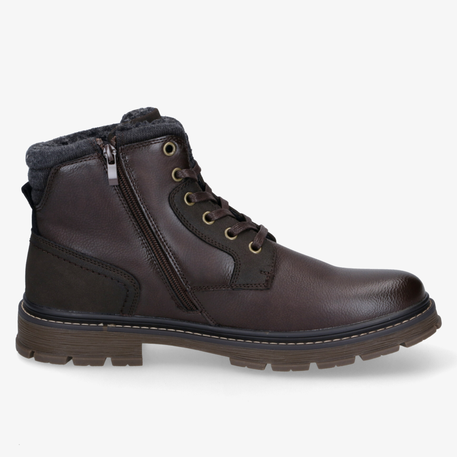 Robuster Stiefel in Lederoptik mit Reißverschluss und rutschfester Sohle für optimalen Halt.