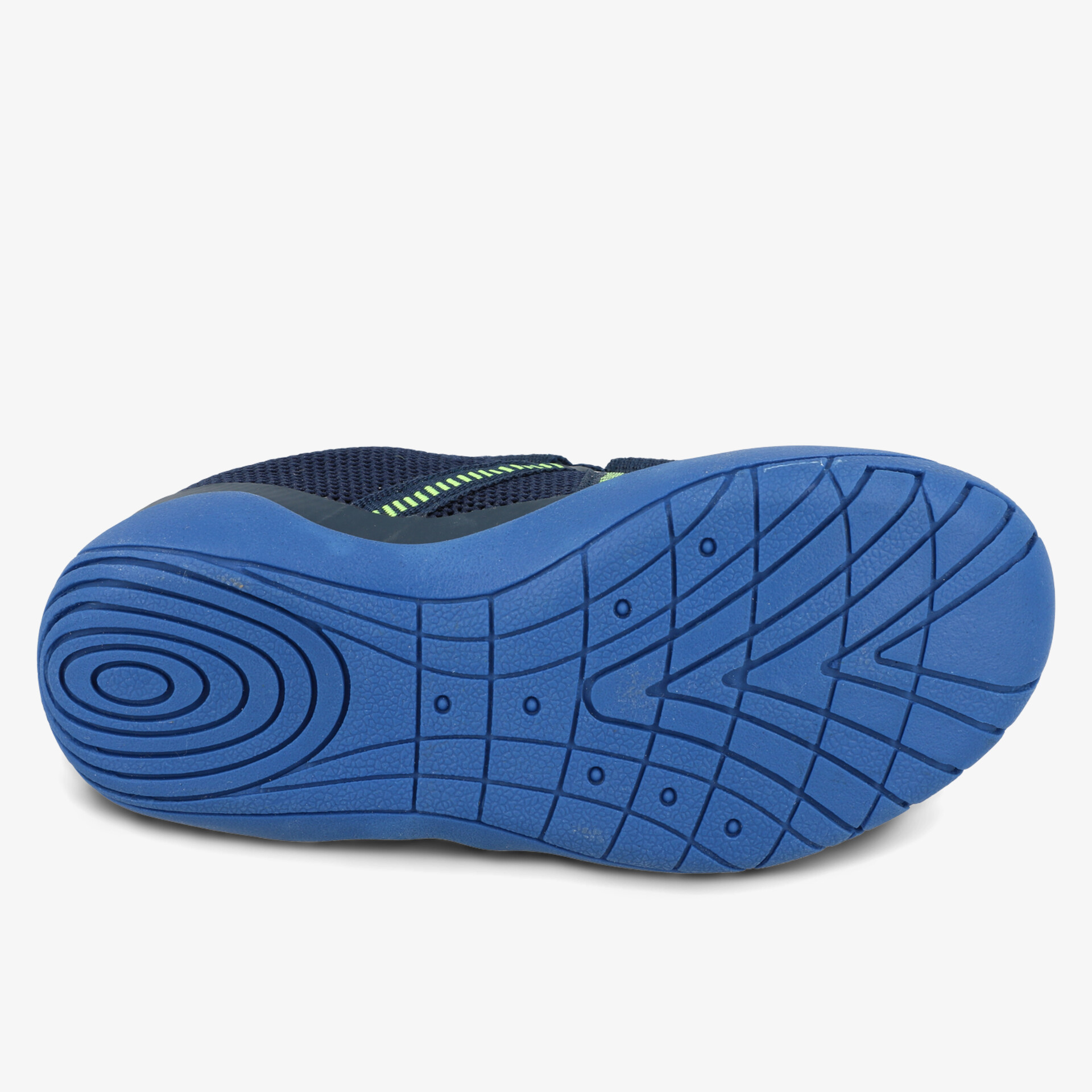 Blauer Schuh mit rutschfester Sohle für maximalen Halt und Komfort.