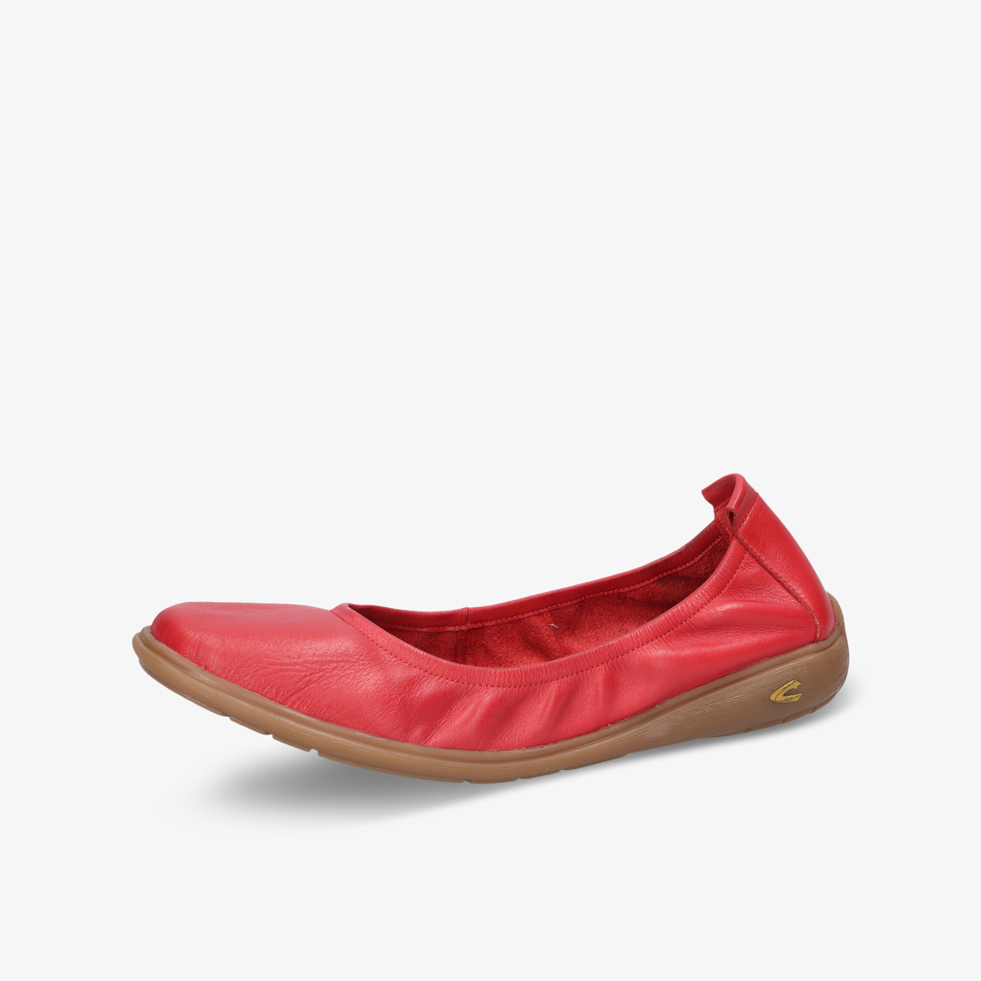 Rote Ballerina mit flexibler Sohle und weichem Material, leichter und bequemer Schuh für den Alltag