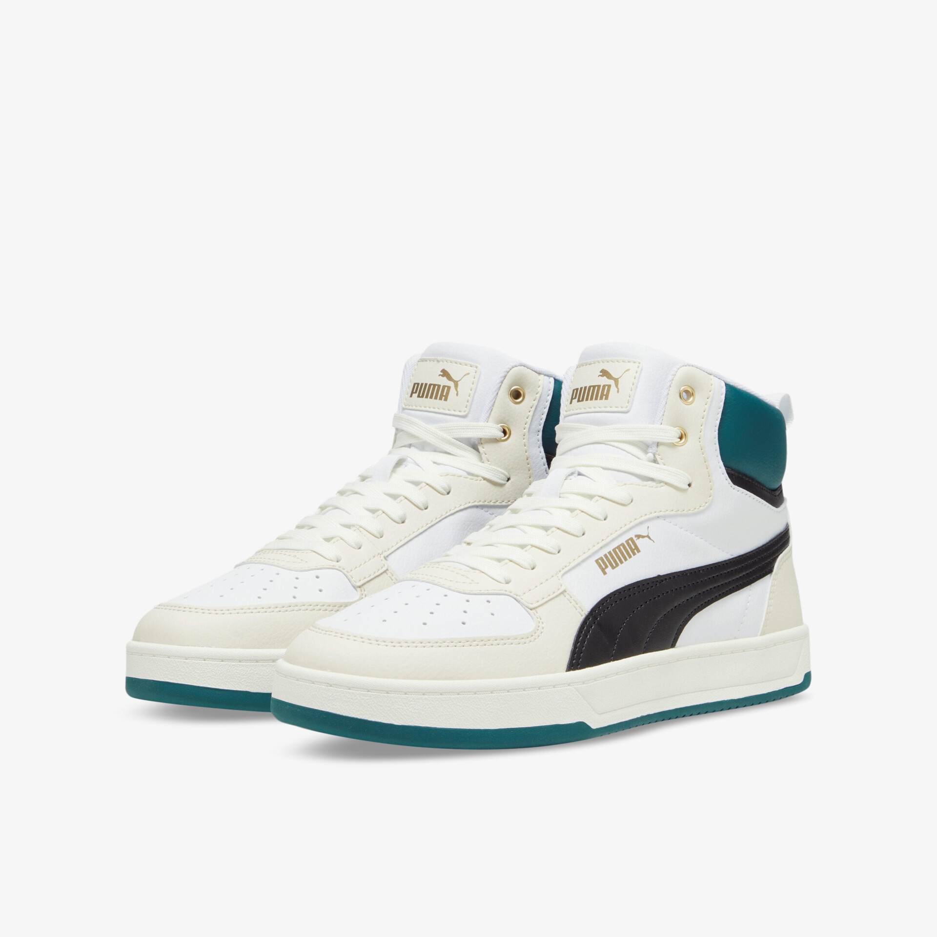 Modische High-Top-Sneaker in Weiß mit kontrastierenden Details. Ideal für sportliche und lässige Outfits.