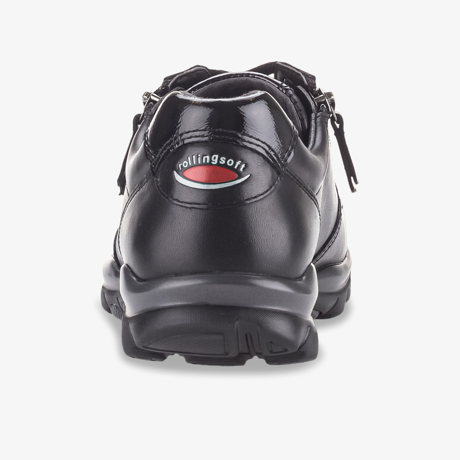 Eleganter schwarzer Schuh mit stabilem Halt und robuster Sohle, ideal für täglichen Komfort und Stil.