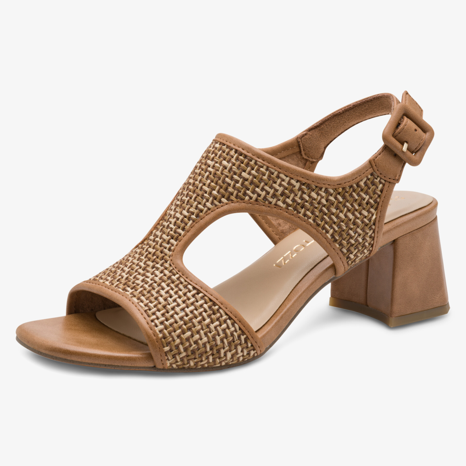 Eleganter Sandale mit luftigem Rattan-Design und bequemem, mittelhohem Blockabsatz