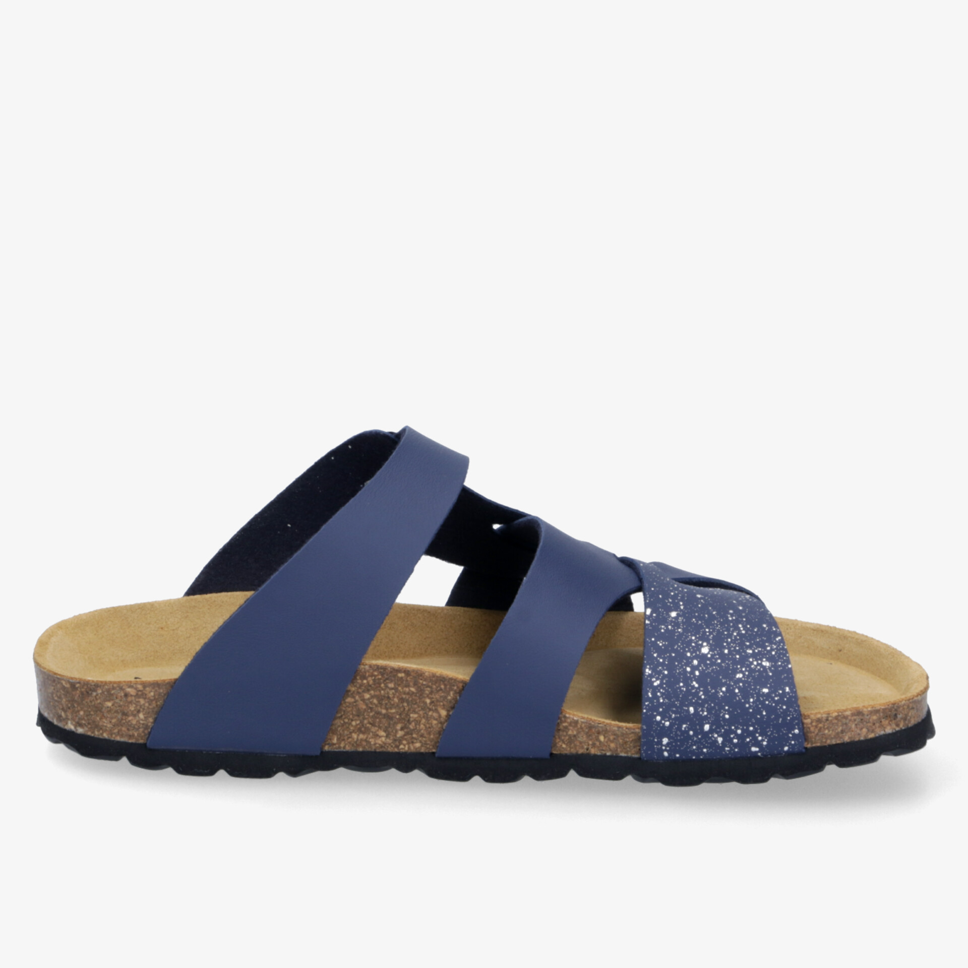 Blau offene Sandale mit verstellbaren Riemen und bequemem Korkfußbett, gepolsterte Innensohle für hohen Tragekomfort