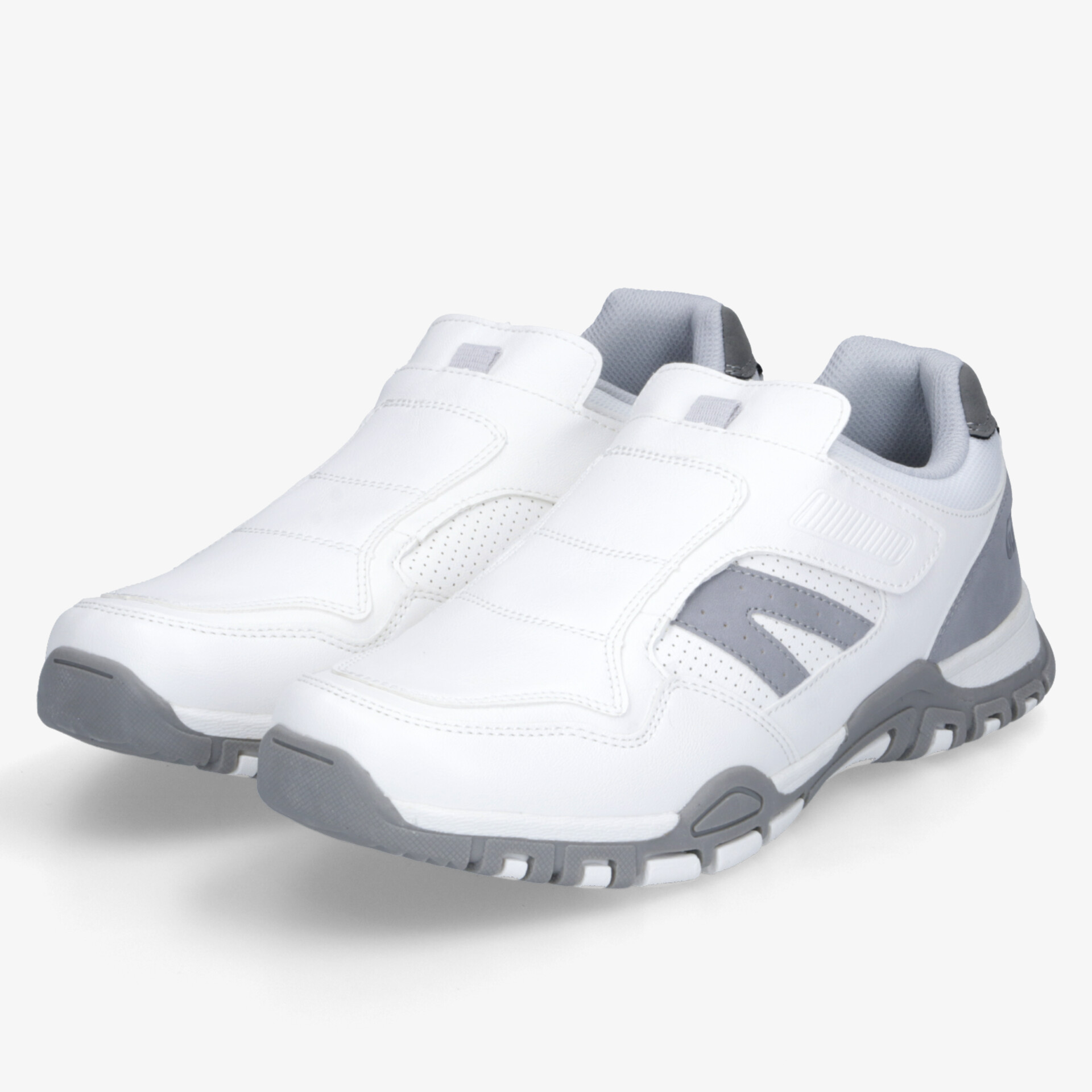 Weiß-graue leichte Sneaker mit rutschfester Sohle und sportlichem, modernem Design für komfortablen Tragekomfort