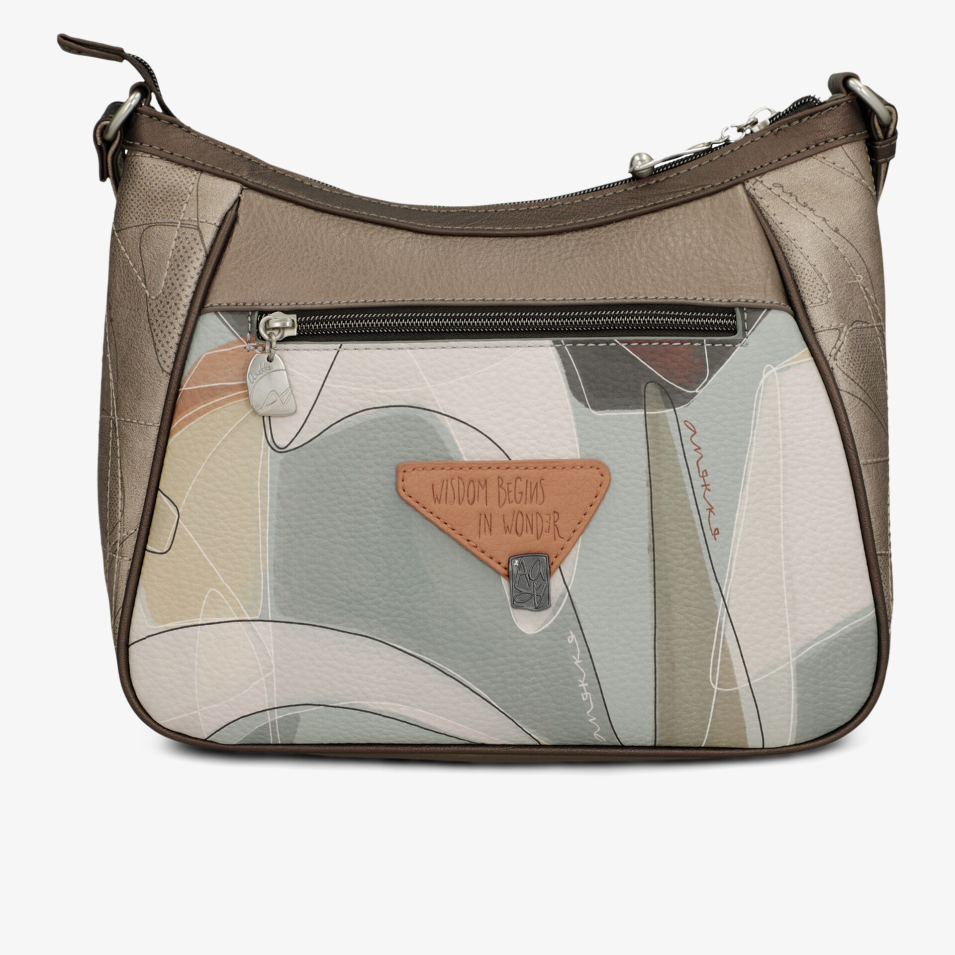 Modische Handtasche mit abgerundeter Form und praktischem Reißverschlussfach für den Alltag