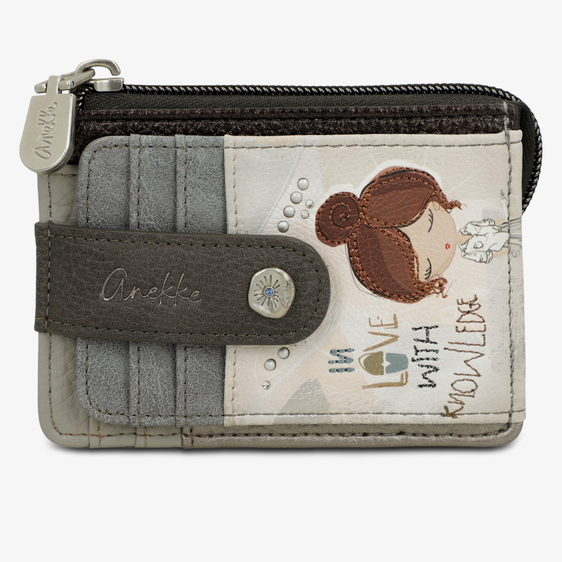 Kleine Geldbörse mit Reißverschluss und Kartenfächern, modisch und praktisch, schlank und strapazierfähig