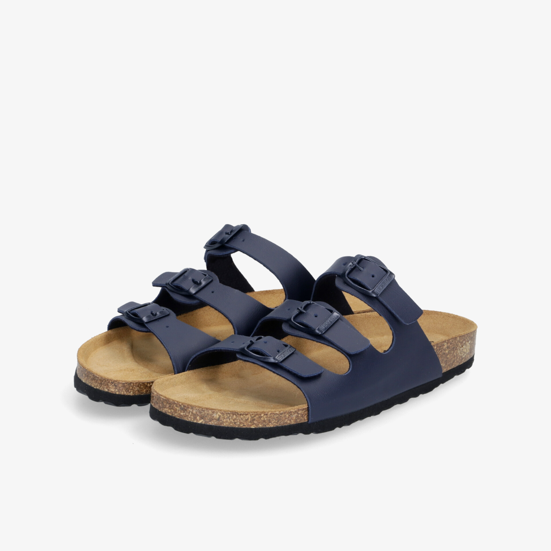 Komfortable Sandalen mit dreifachen Riemen und ergonomischer Sohle für optimalen Halt und Tragekomfort.