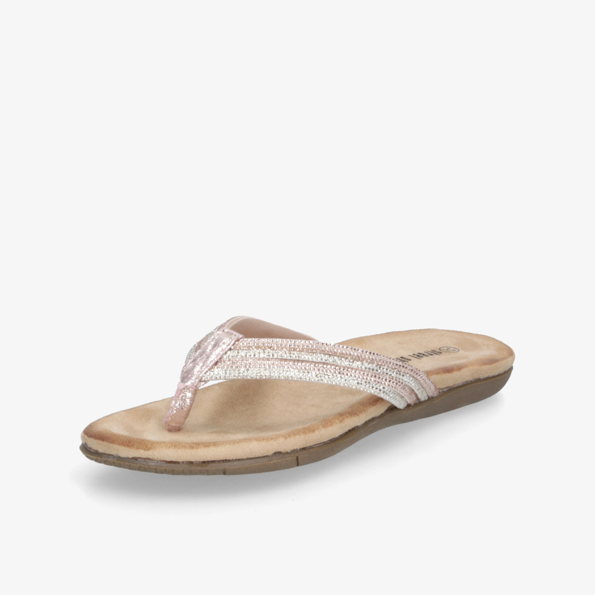 Leichter Flipflop mit schmalem, geflochtenem Riemen und flacher, komfortabler Sohle für sommerlichen Tragekomfort