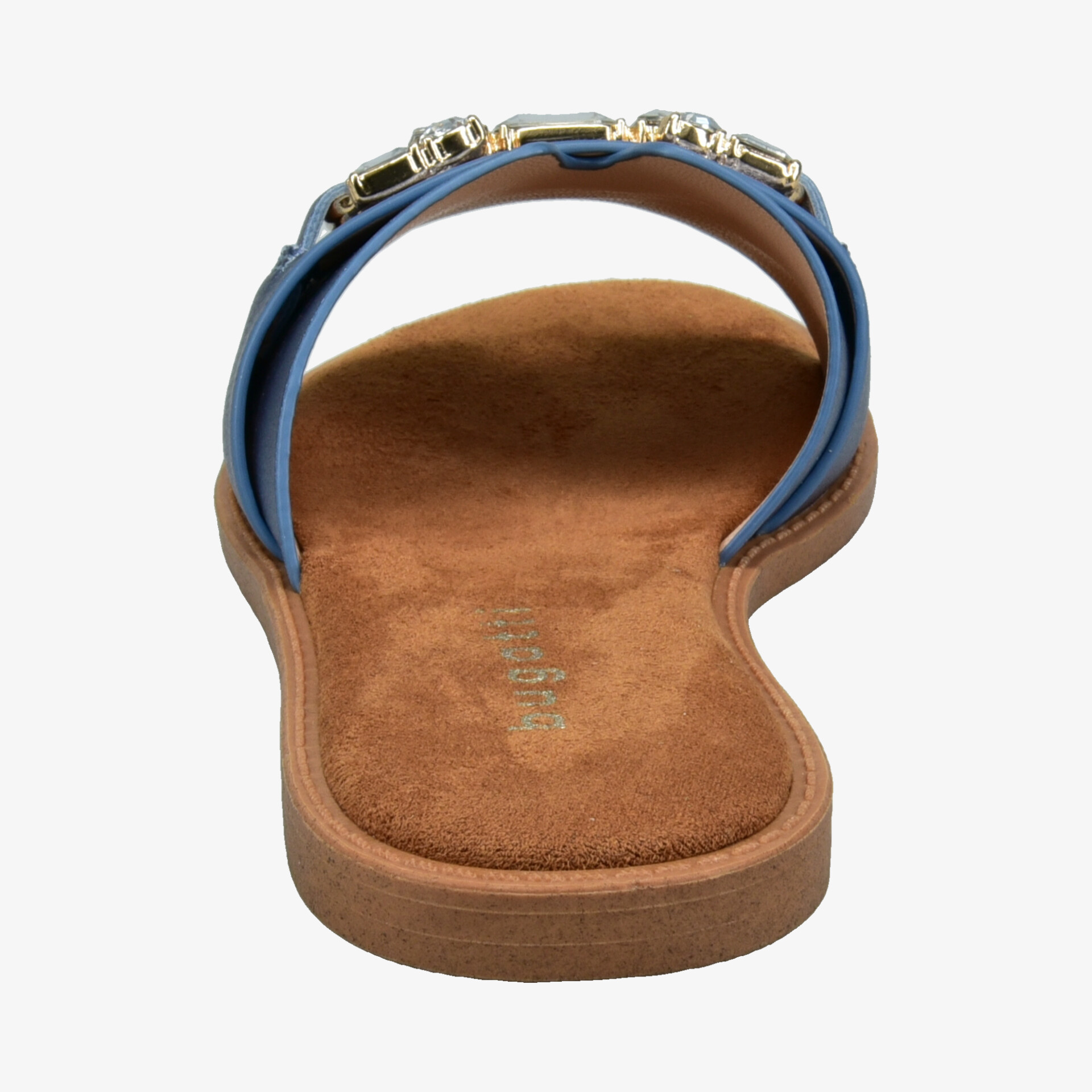 Blauer Sandalen-Slipper mit weichem Fußbett und verstellbarem Riemen für optimalen Tragekomfort