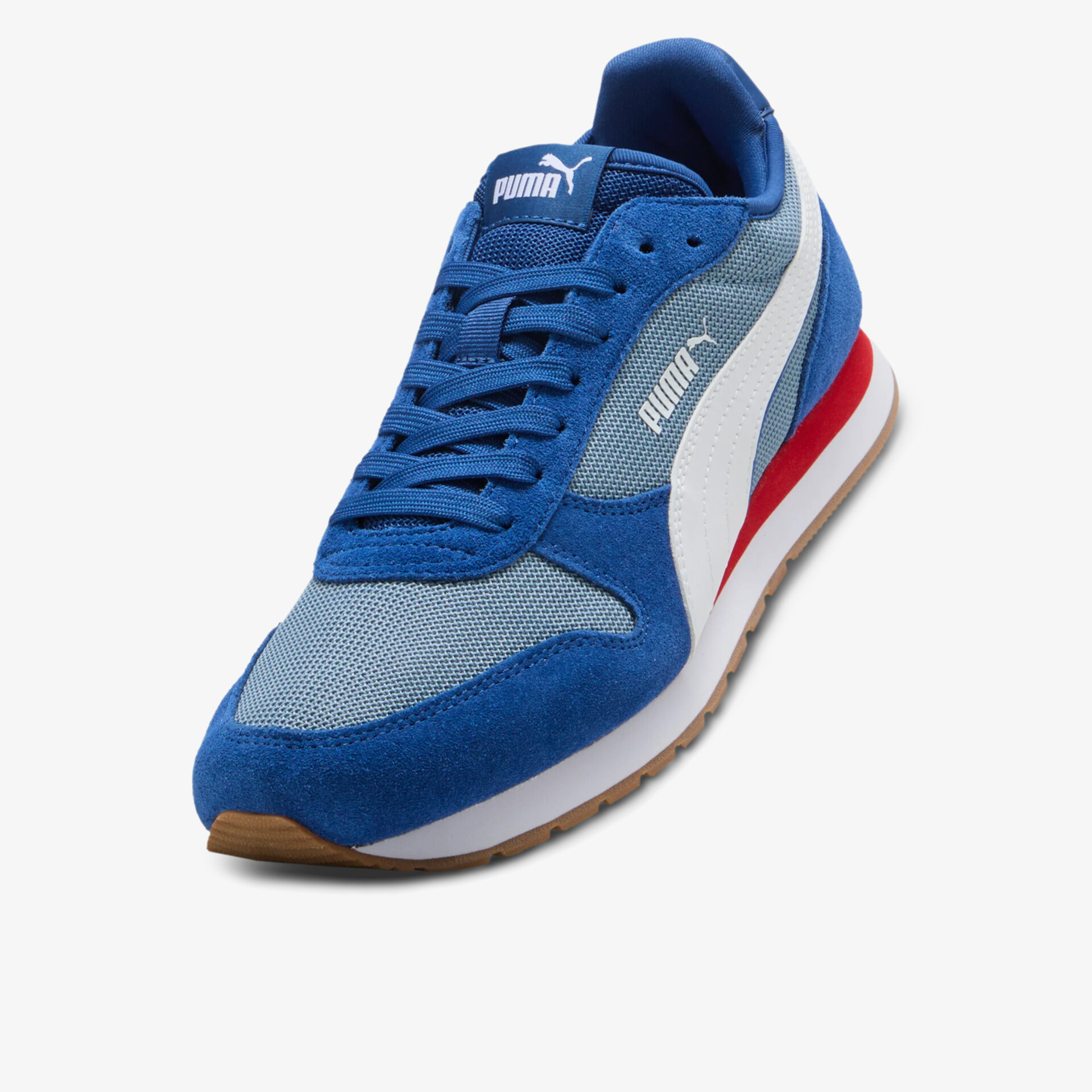 Bequemer blauer Sneaker mit atmungsaktivem Mesh, robuster weißer Sohle und sportlichem Design