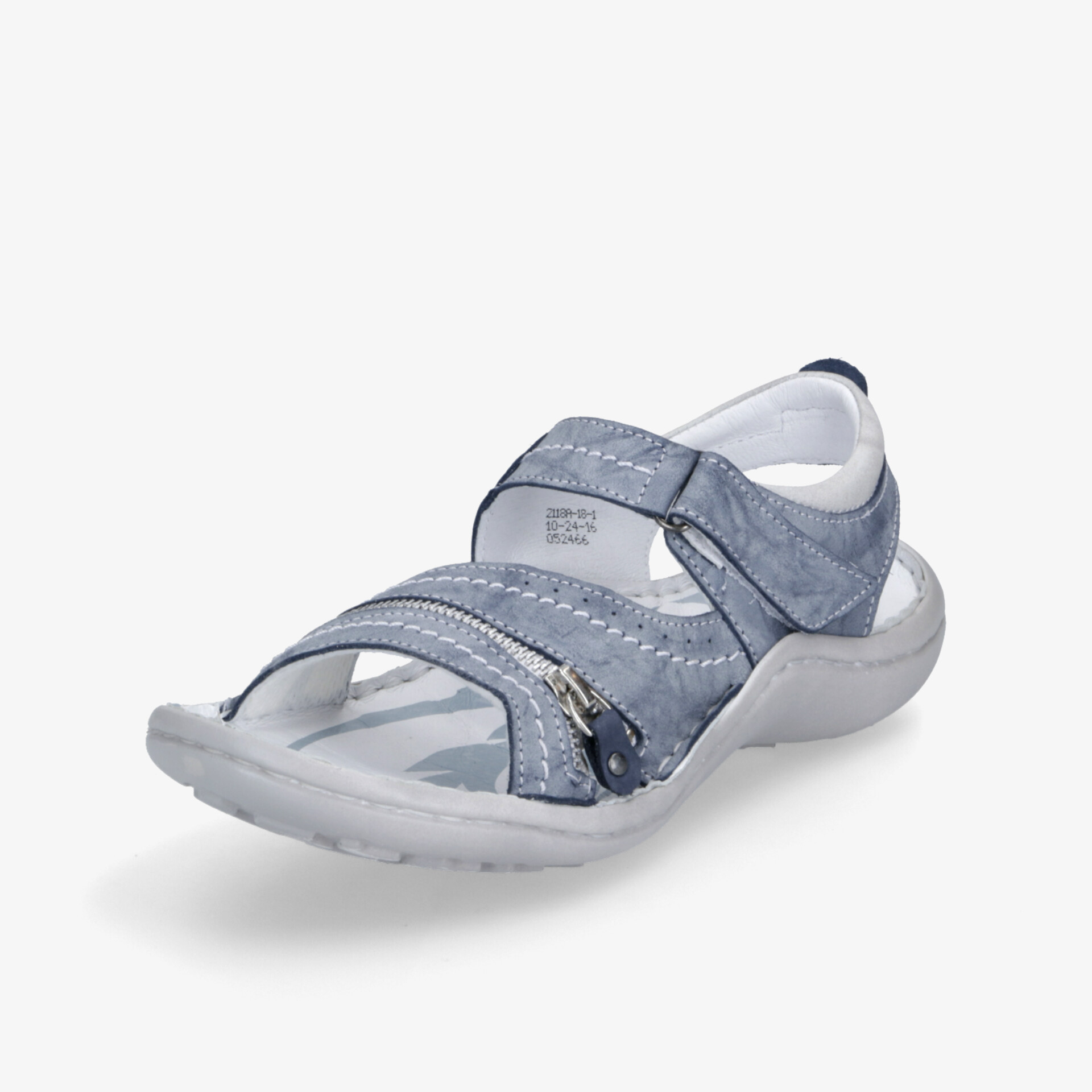 Bequemer grauer Aktiv-Sandalenschuh mit verstellbaren Klettverschlüssen und flexibler, rutschfester Sohle für ganztägigen Komfort