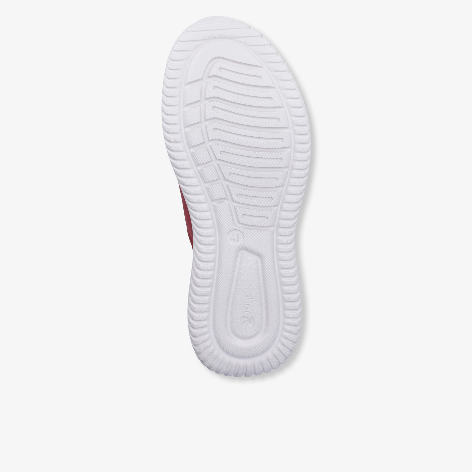 Weiße rutschfeste Schuhsohle mit langlebigem Material und stabilem Profil für sicheren Halt und hohen Komfort