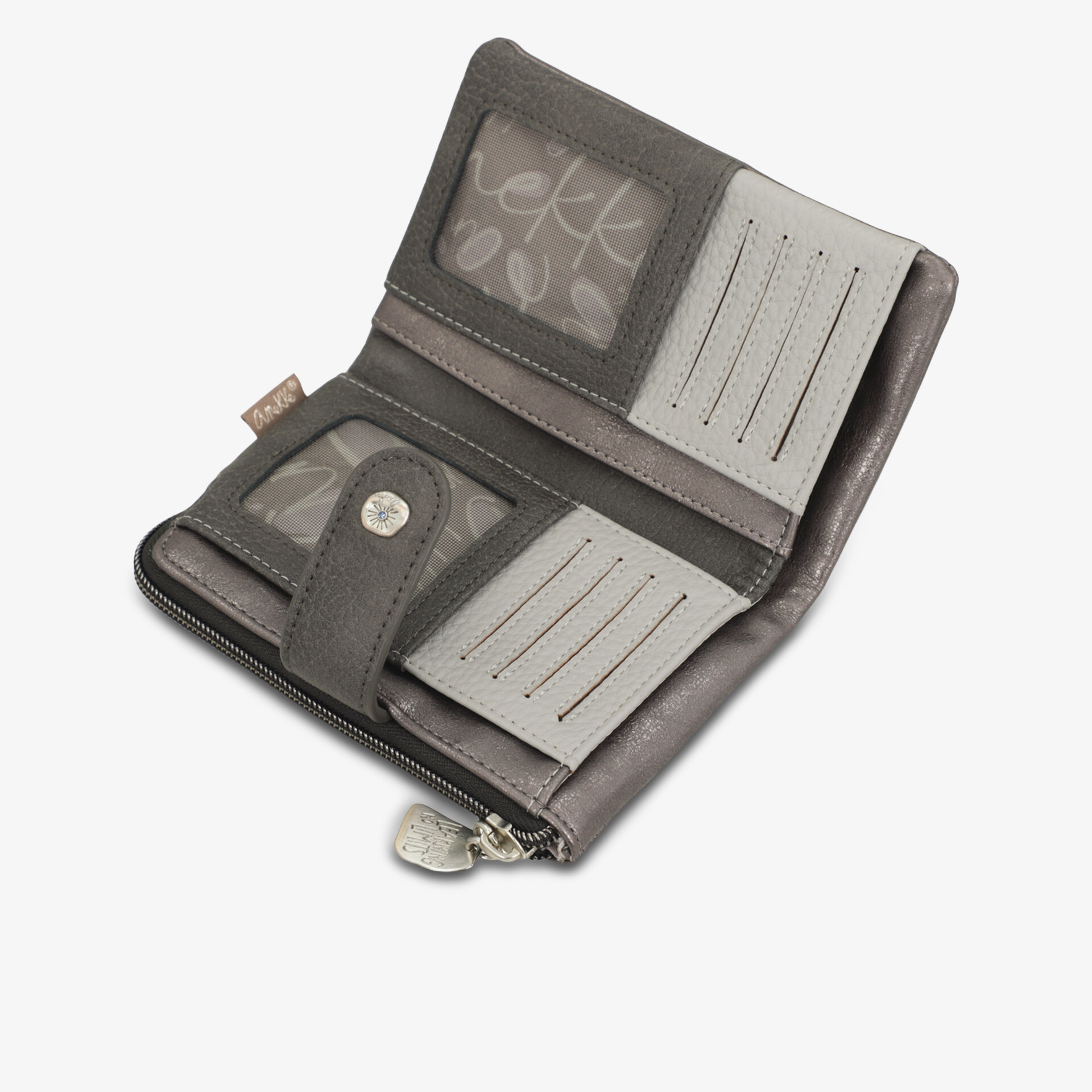 Kompakter Geldbeutel mit mehreren Kartenfächern, Münzfach und sicherem Reißverschluss, übersichtliches Design