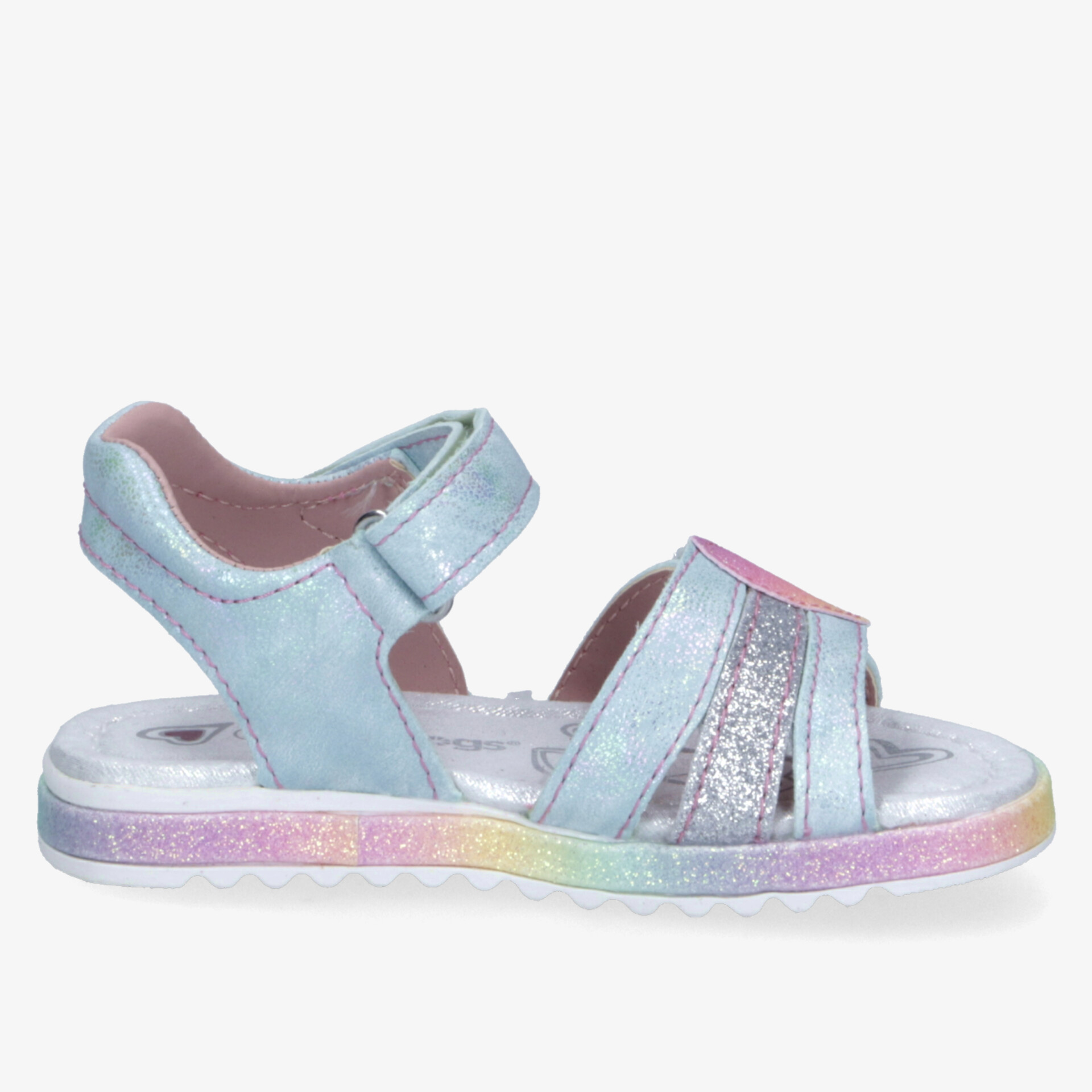 Leichte, bequeme Sandale mit verstellbarem Klettverschluss und buntem, weichem Fußbett für sonnige Tage