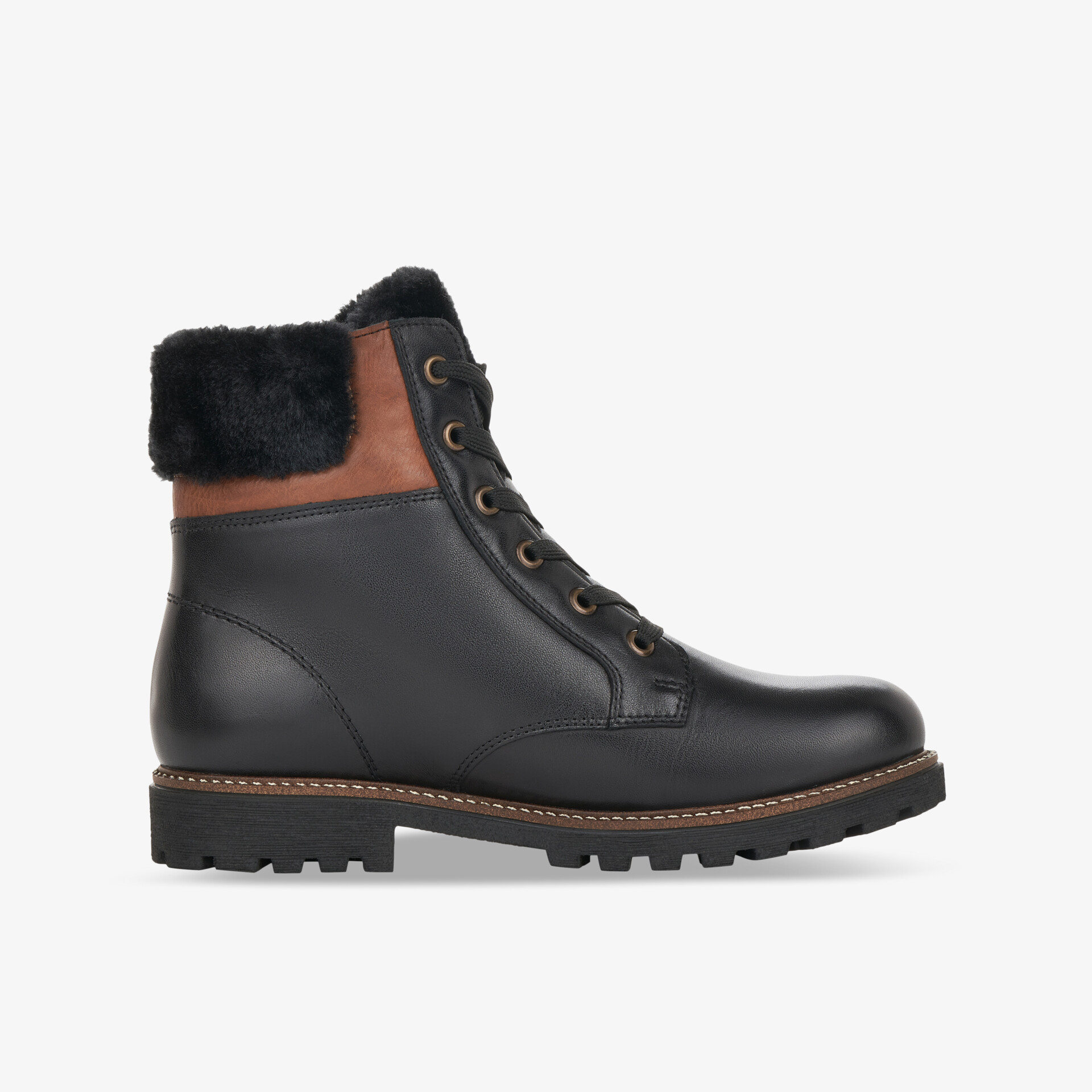 Robuster, knöchelhoher Lederstiefel mit warmem Futter und rutschfester Sohle für ultimativen Komfort und Stil.