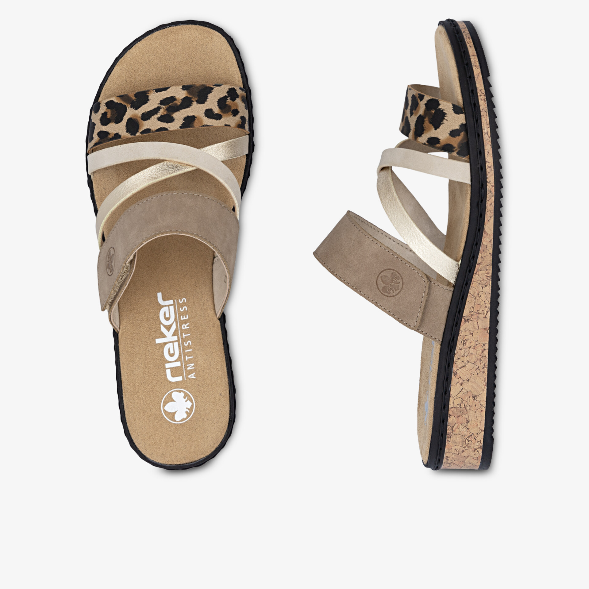 Bequeme Sandalen mit modischem Leo-Muster und weichem Keilabsatz für einen stilvollen Sommerlook