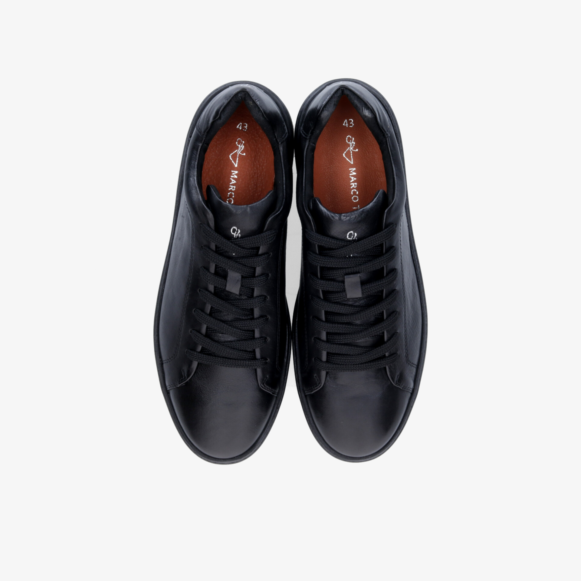 Schwarze Sneaker aus Lederoptik mit Schnürung, komfortabel und modern, ideal für sportlichen Alltag