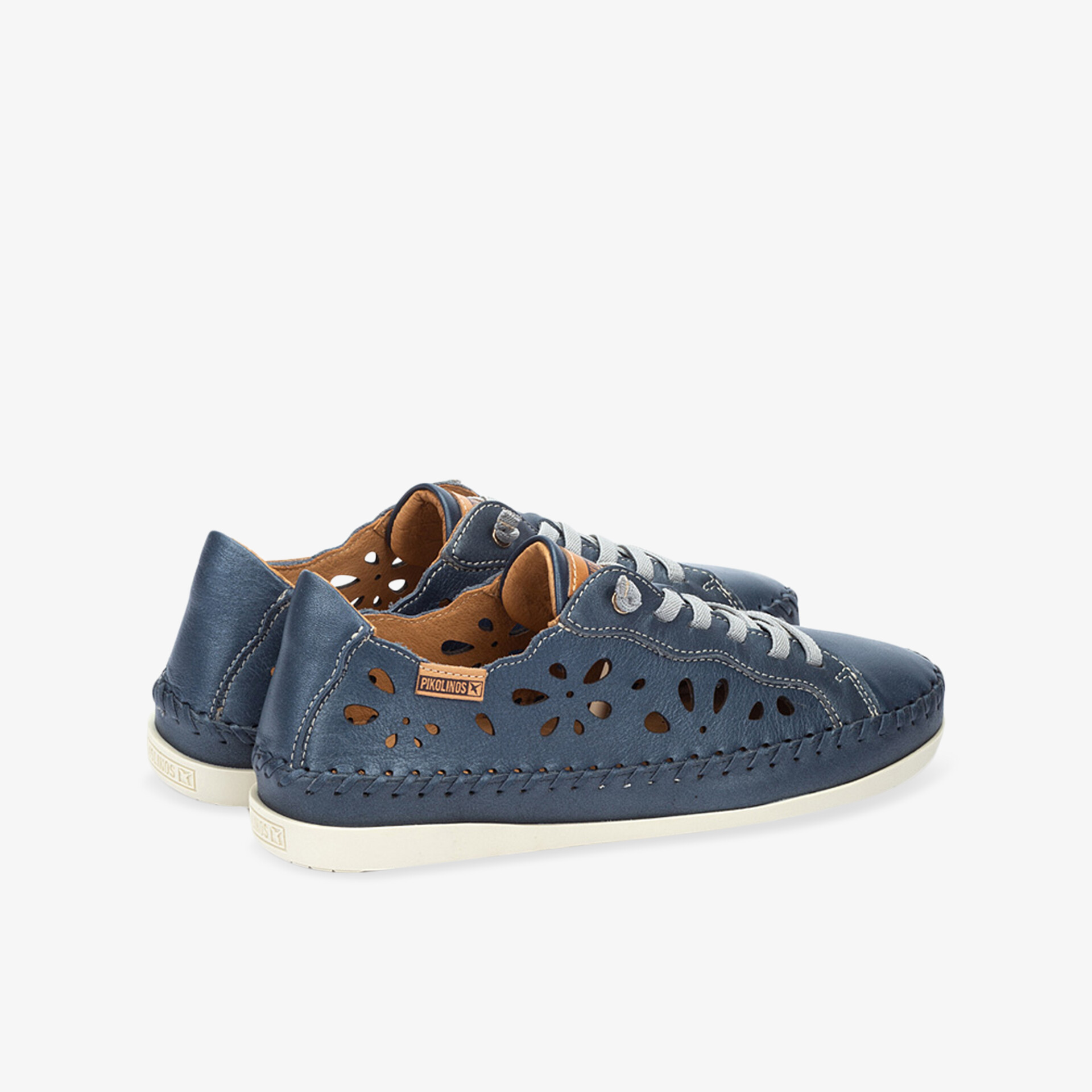 Blauer Sneaker mit atmungsaktivem, perforiertem Obermaterial, flexibler Sohle und bequemer Passform, Paaransicht