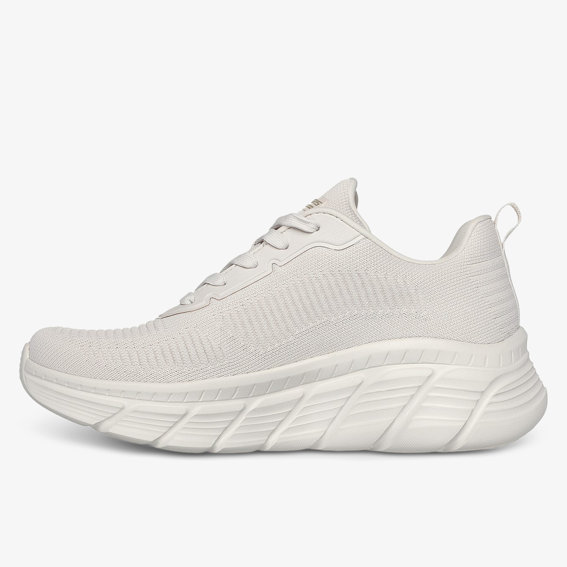 Eleganter weißer Sneaker mit nahtlosem Design und bequemer Passform.