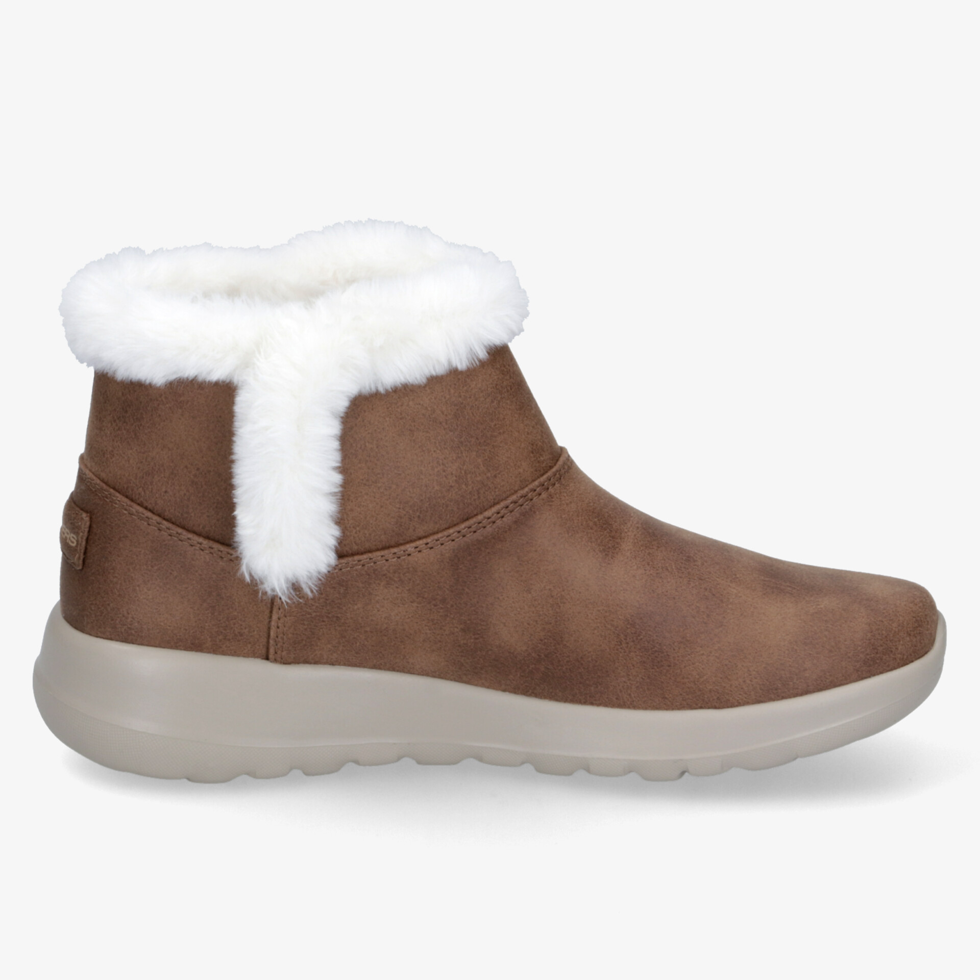 Warme braune Stiefelette mit flauschigem Innenfutter und bequemer rutschfester Sohle für angenehmen Tragekomfort