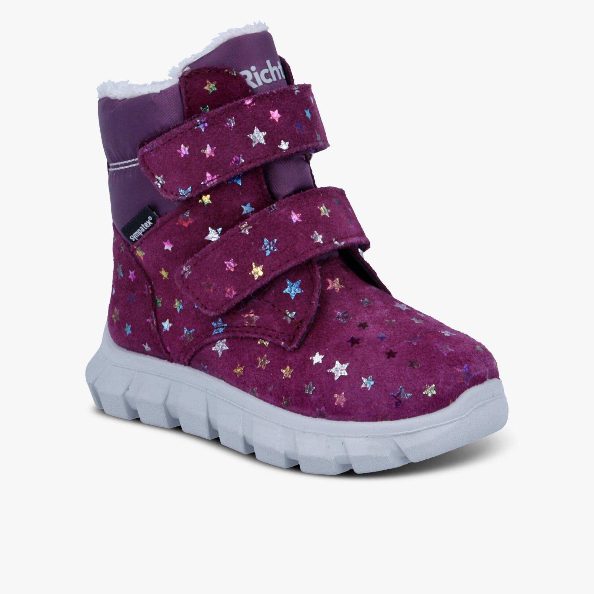 Warmer Winterstiefel mit Sternenmuster und zwei praktischen Klettverschlüssen für sicheren Halt und Komfort