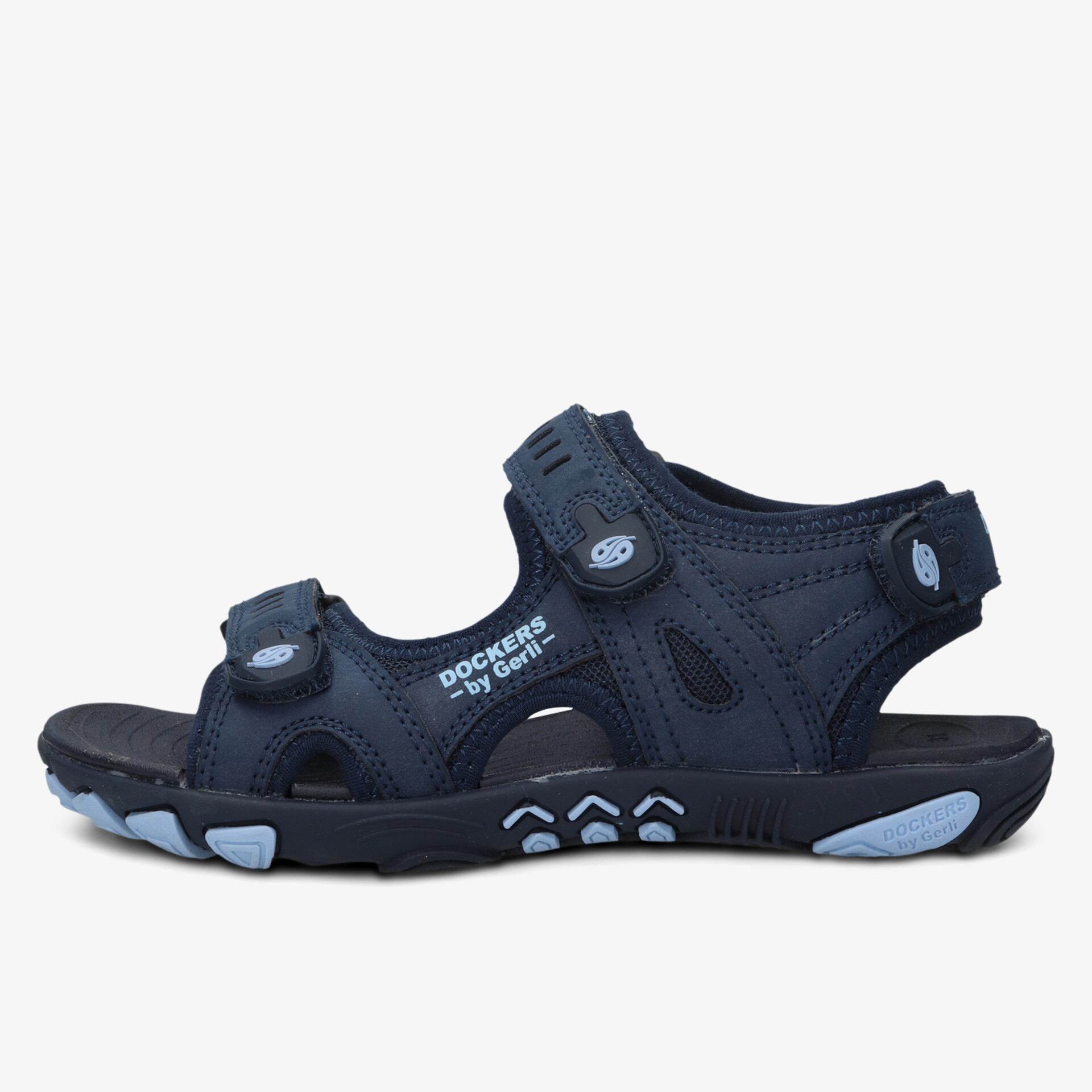Bequeme Sandale mit verstellbaren Klettverschlüssen und rutschfester profilierter Sohle, ideal für Alltag und Freizeit