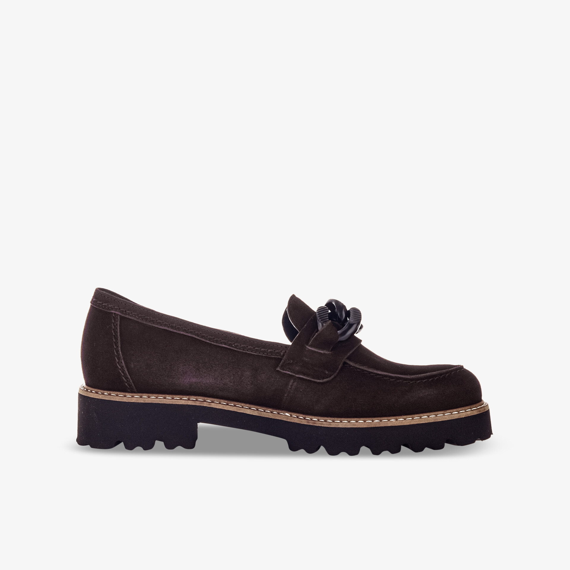 Eleganter brauner Loafer aus Leder mit rutschfester Sohle und stilvollem Dekor für hohen Tragekomfort.