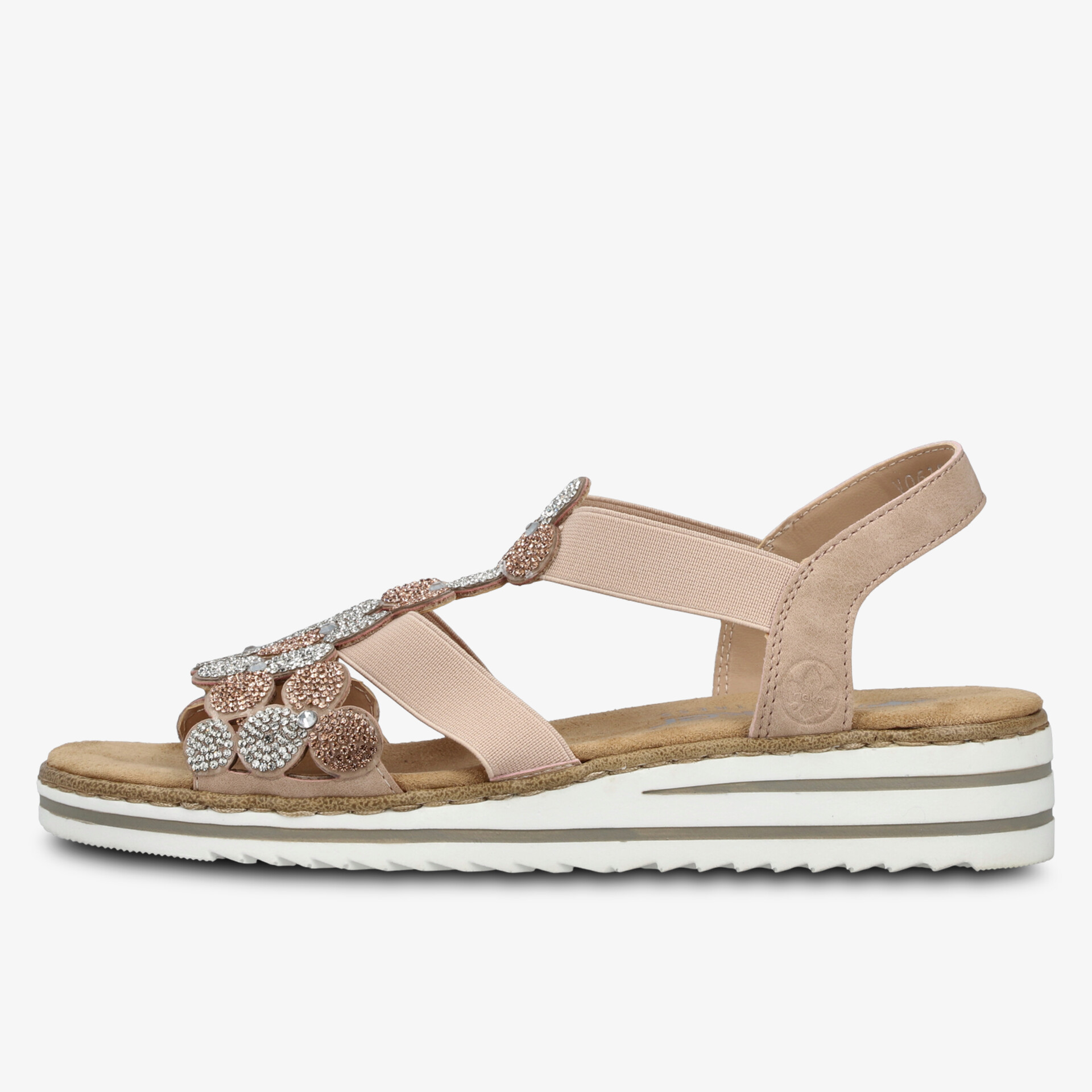 Bequeme Sandale mit weichem Fußbett und modischen Glitzerdetails, idealer Schuh für den Alltag und leichten Tragekomfort
