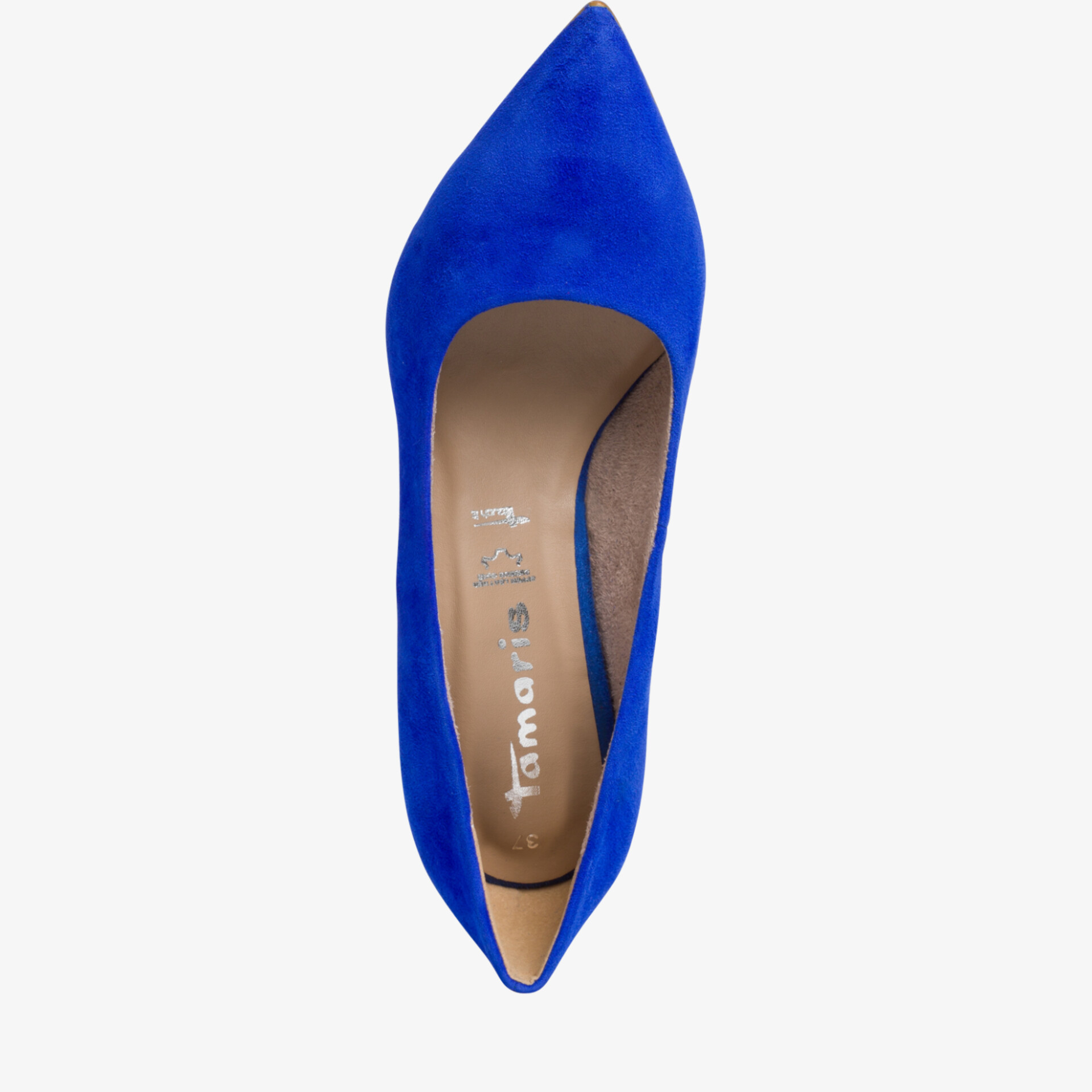 Eleganter blauer Pumps mit spitzer Form und modischem Design. Perfekt für stilvolle Anlässe.