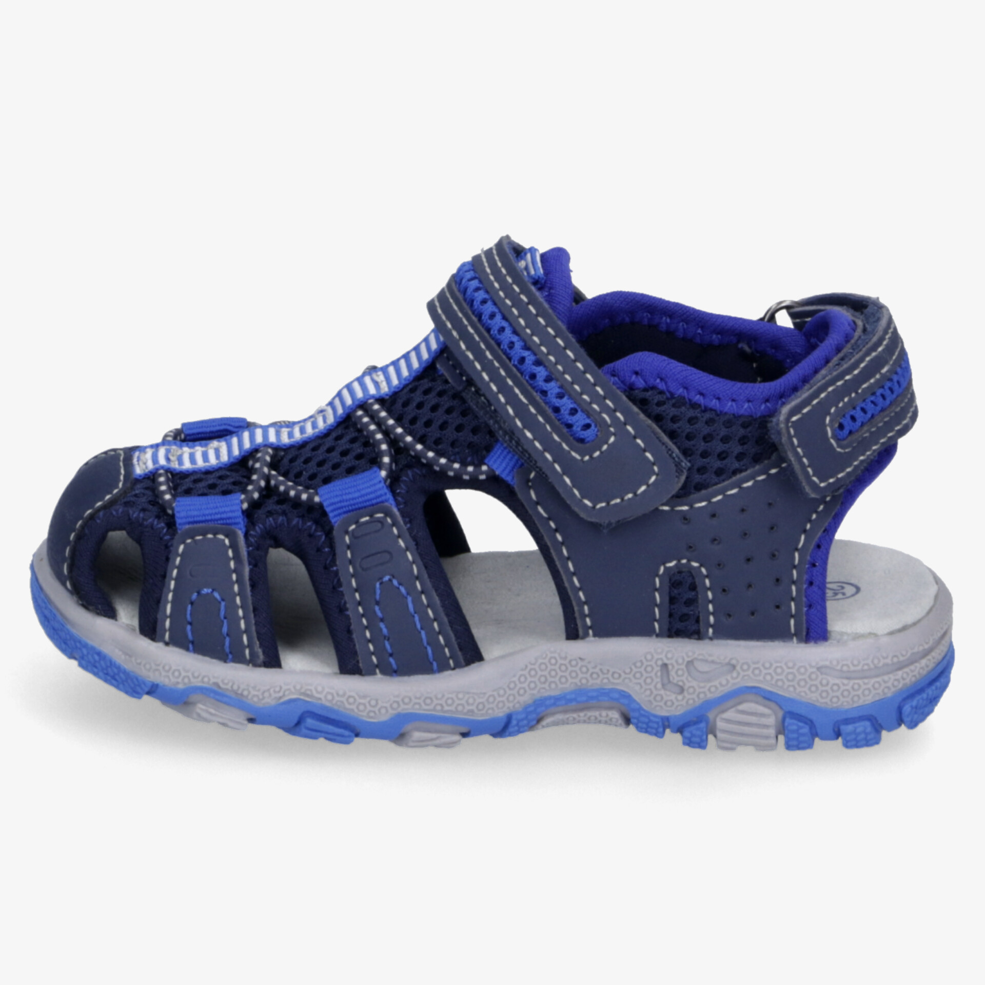 Bequeme blaue Sandale mit atmungsaktivem Design, verstellbaren Klettverschlüssen und rutschfester Sohle für optimalen Halt