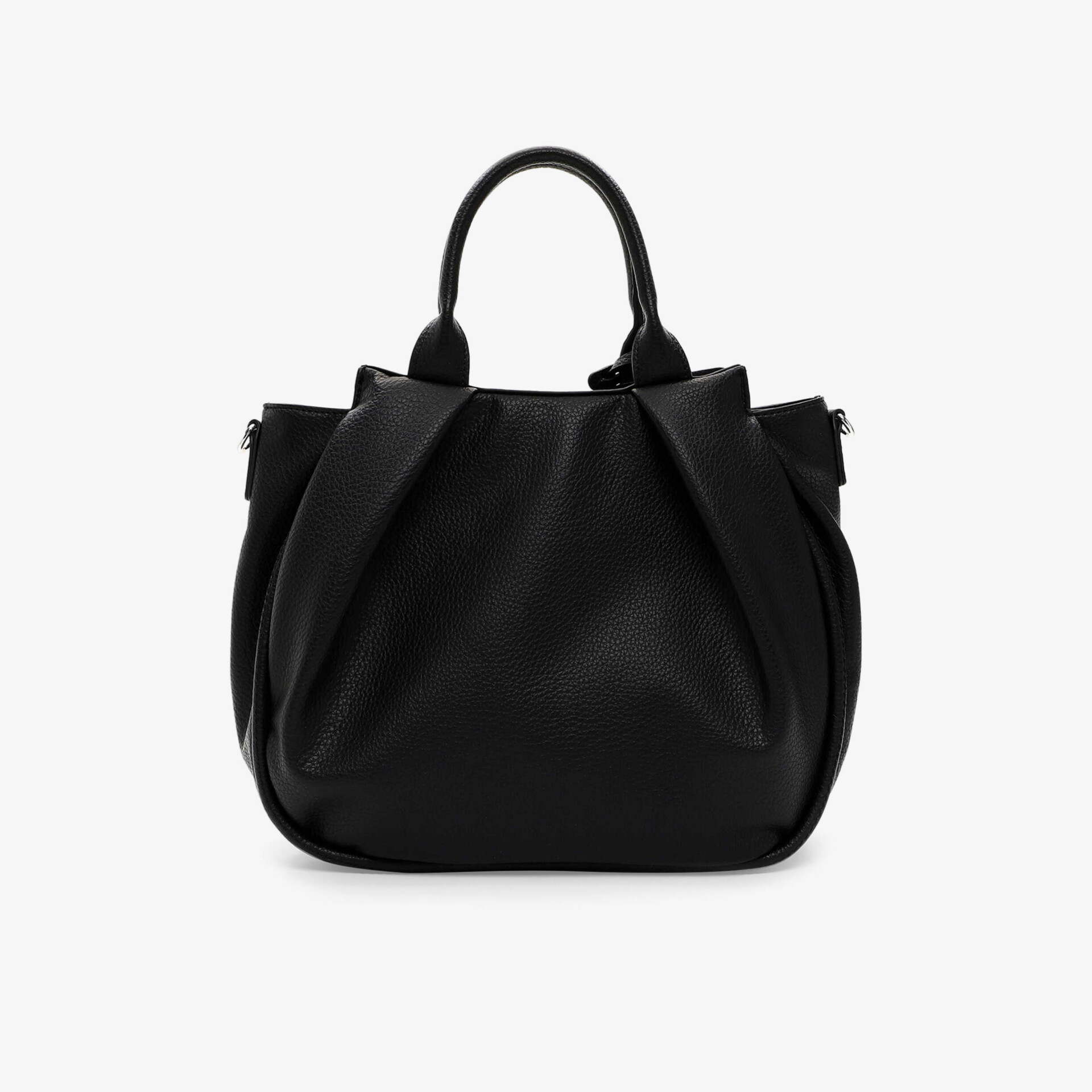 Elegante schwarze Handtasche mit geräumigem Innenbereich und praktischem Tragegriff, stilvoll und vielseitig einsetzbar
