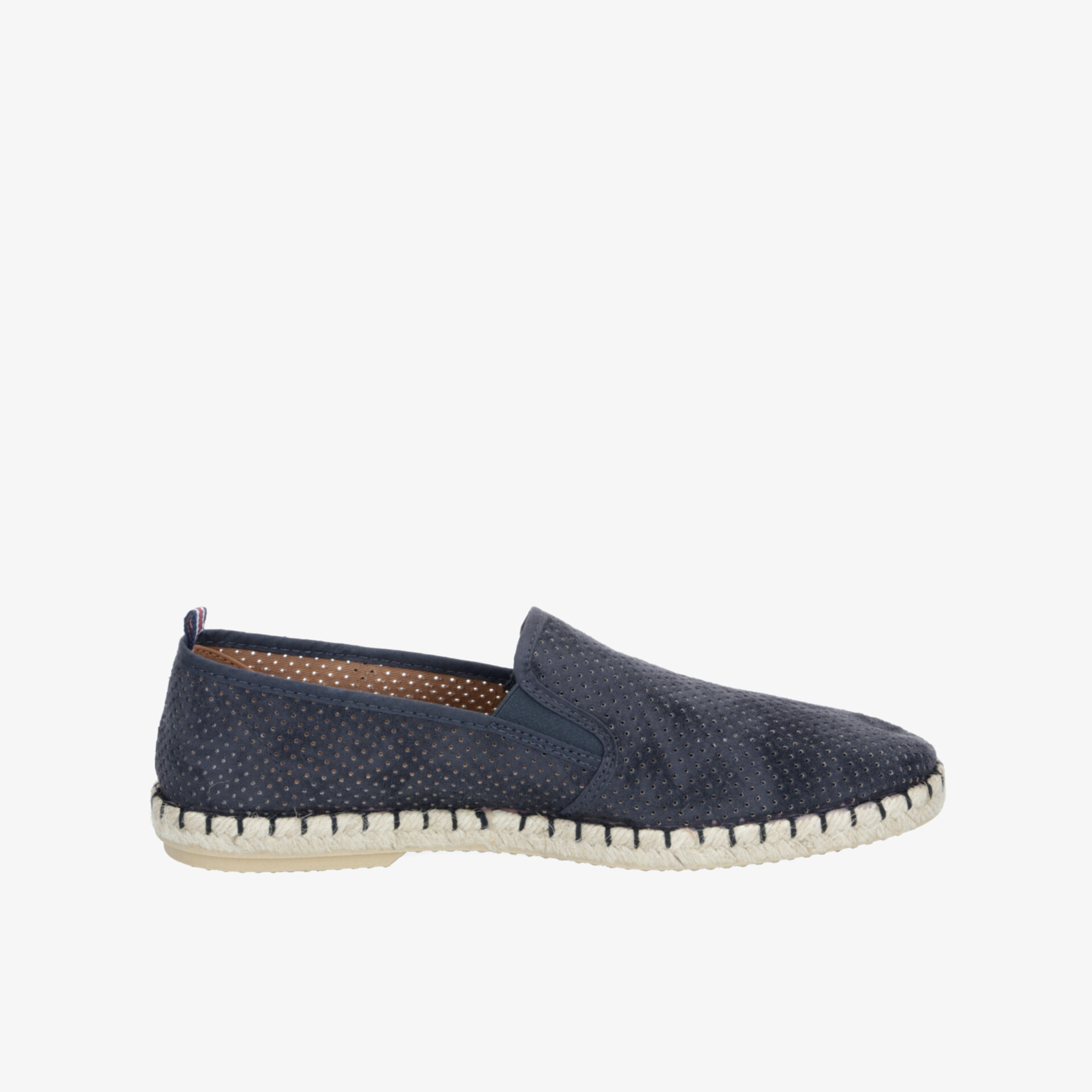 Leichter und komfortabler dunkelblauer Slipper mit atmungsaktivem Material und flexibler weißer Sohle