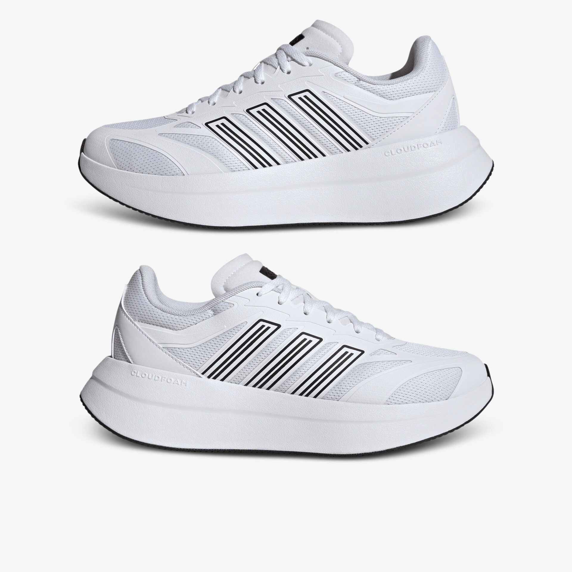 Leichter weißer Laufschuh mit atmungsaktivem Material und stoßdämpfender rutschfester Sohle für optimalen Komfort