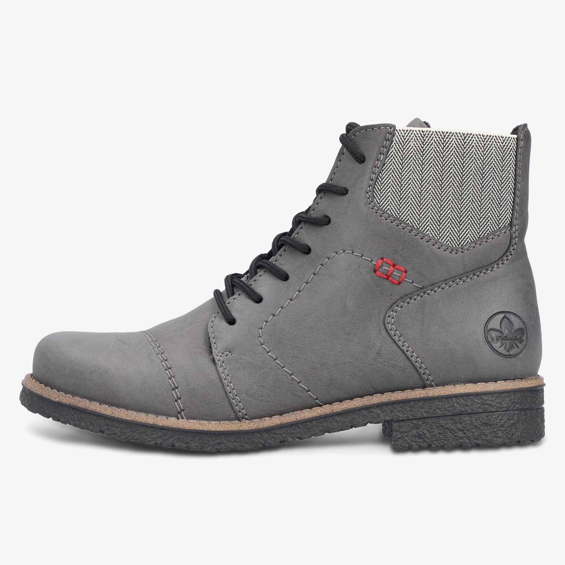 Grauer robuster Schnürstiefel mit angenehmer Passform und strapazierfähigem Design