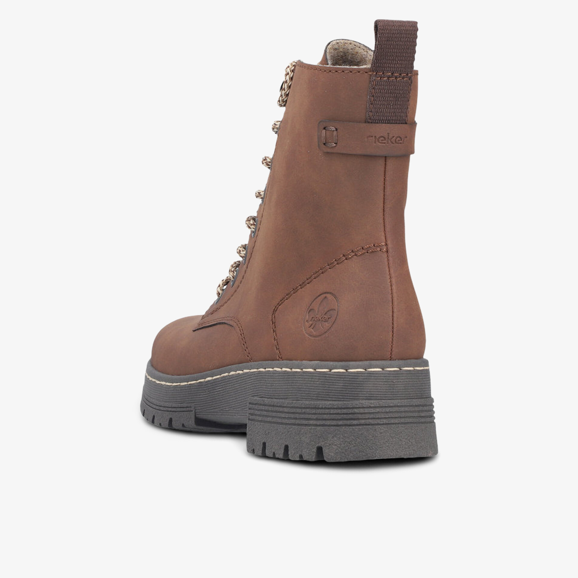 Robuster brauner Leder-Schnürstiefel mit profilierter Sohle, komfortabel und modisch