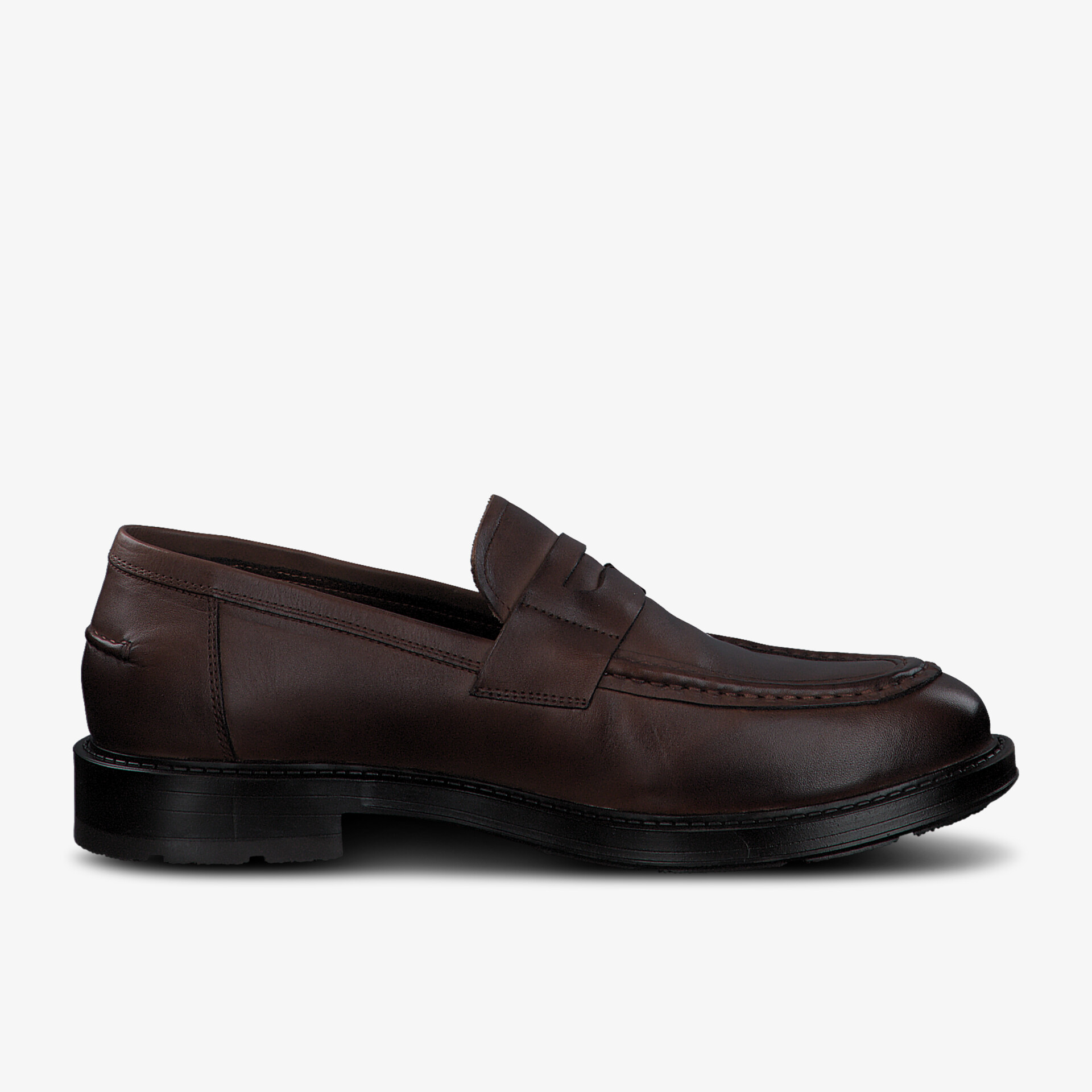 Eleganter dunkelbrauner Lederloafer mit bequemer Passform und klassischem Design für vielseitige Anlässe.