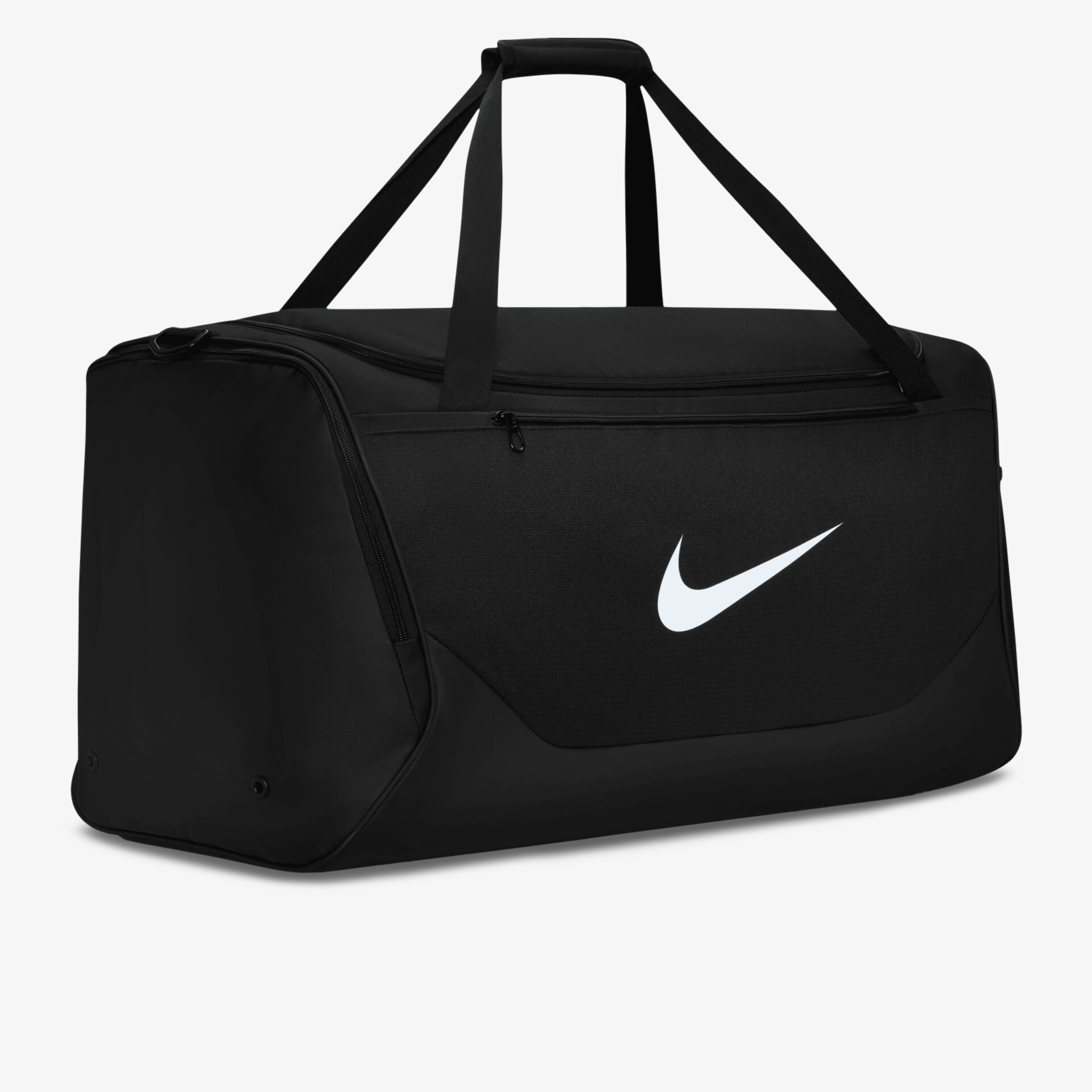 Schwarze Sporttasche mit großem Stauraum, robustem Material und praktischem Schultergurt für vielseitigen Einsatz