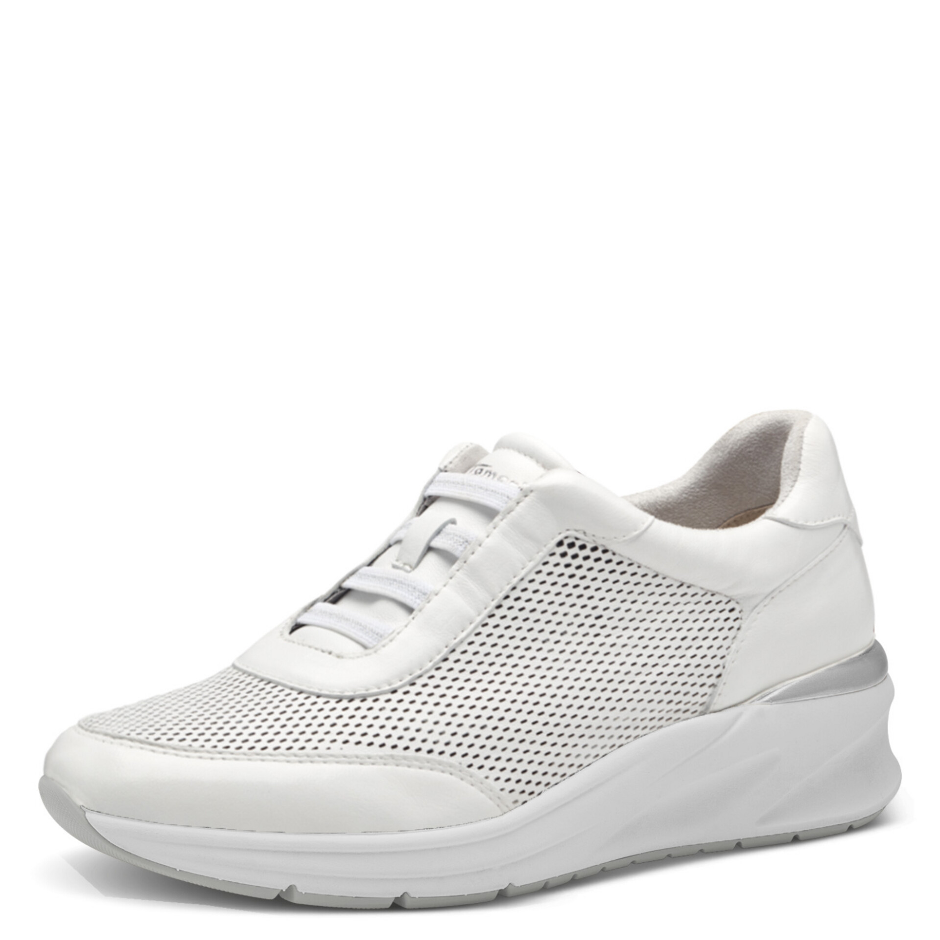 Leichter weißer Sneaker mit atmungsaktivem Mesh seitlich und bequemer, flexibler Sohle für optimalen Tragekomfort