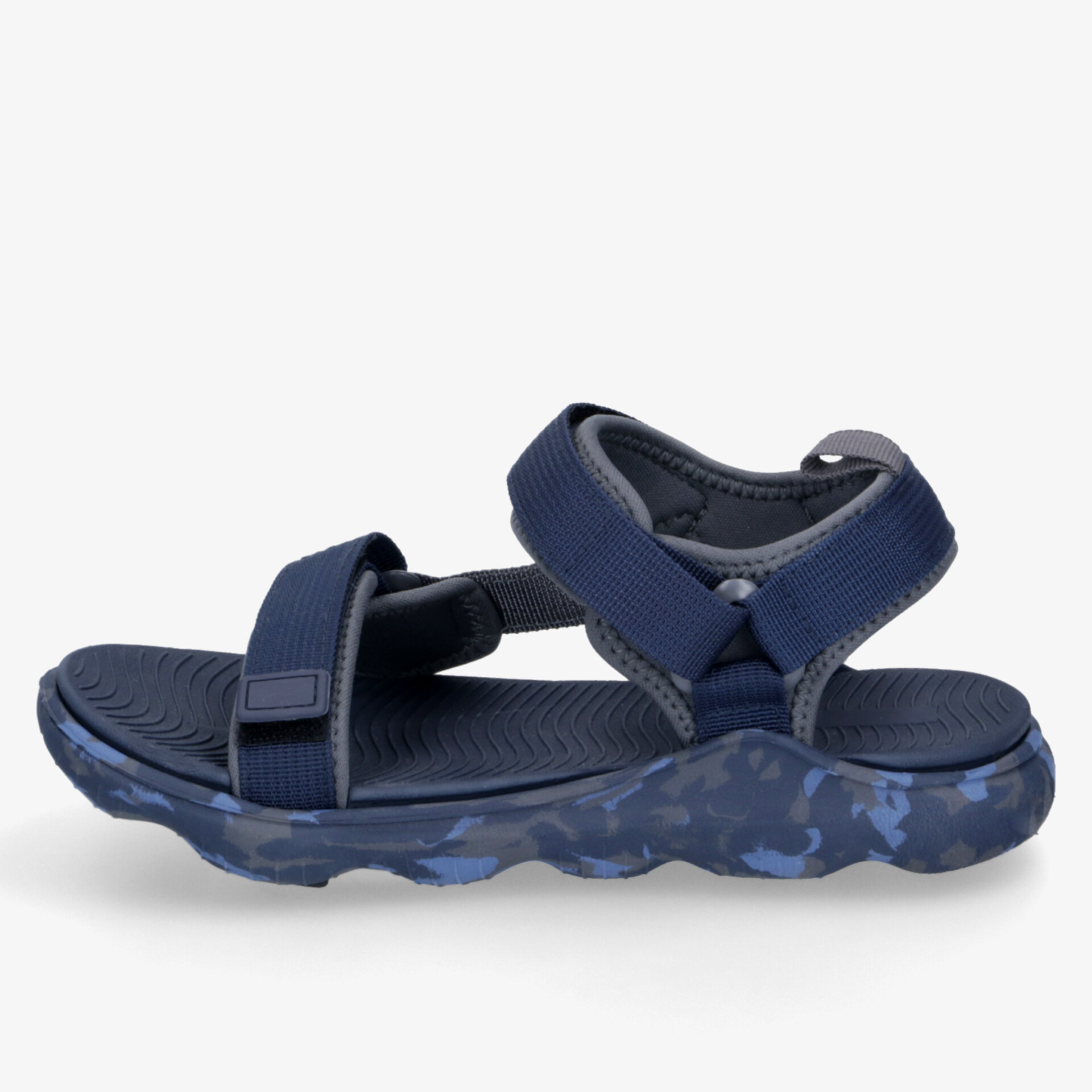 Sportliche blaue Sandale mit verstellbaren Riemen und flexibler, rutschfester Sohle für hohen Tragekomfort